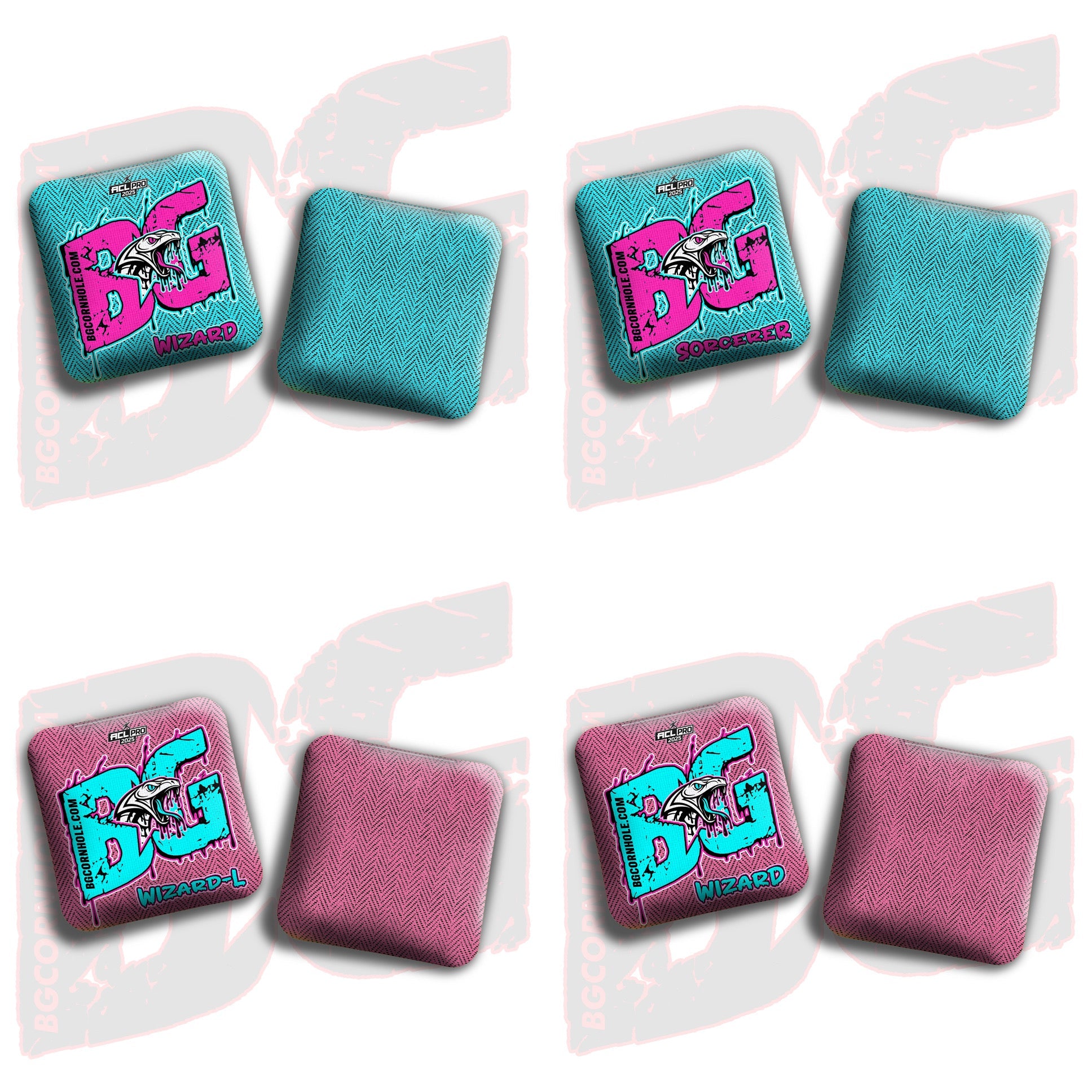 BG Cornhole 2026 Multiple Bag Models "Snake Venom" - ACL Pro Stamped Cornhole Bags - SET OF 4 BAGS