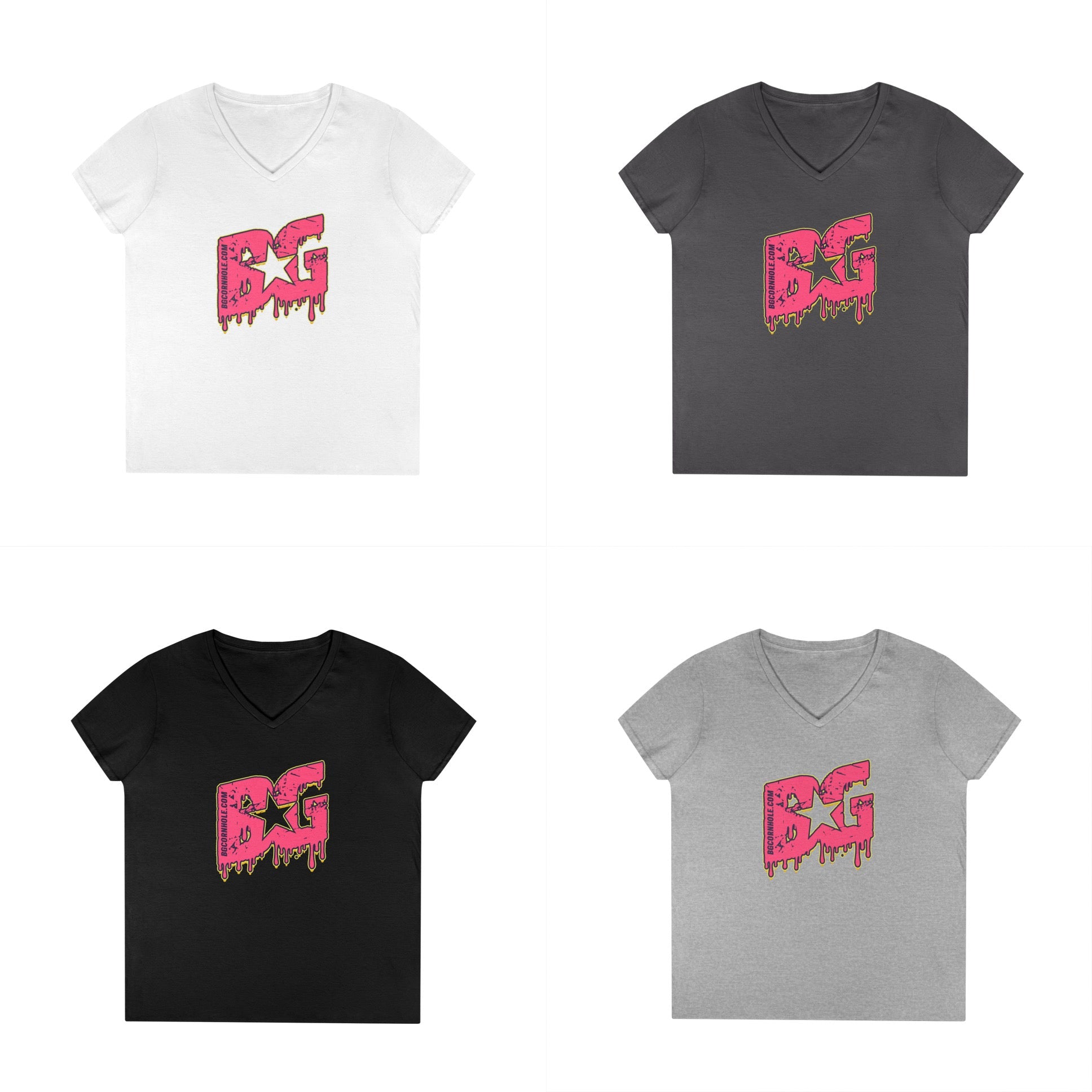 BG Cornhole Women's Drip V-Neck T-Shirt - Multiple Colors
