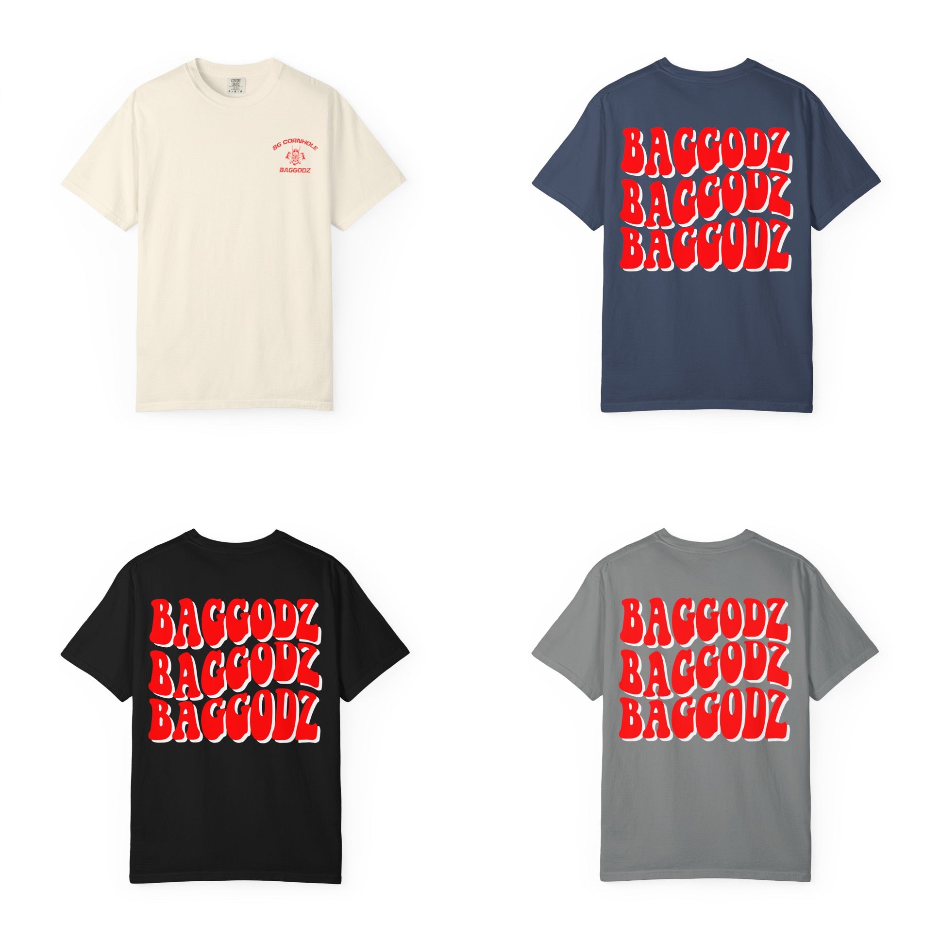 BG Cornhole Red Wavy Badgodz Unisex Tee - Multiple Colors