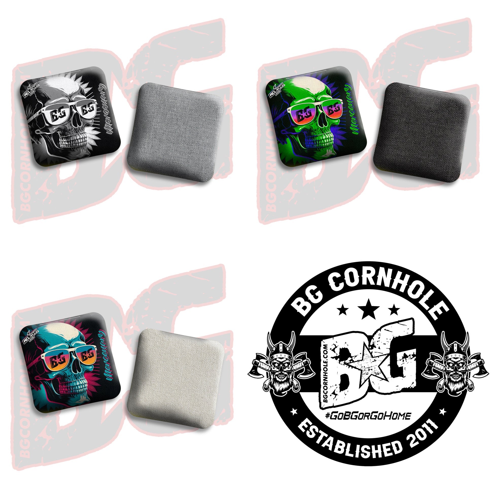 BG Cornhole 2026 COMP BG MERCENARY - "Shades" - ACL Comp Stamped Cornhole Bags - SET OF 4 BAGS