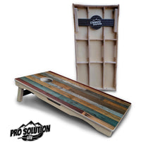 Metallic Wood Planks Cornhole Boards - Pro Solution Lite Series