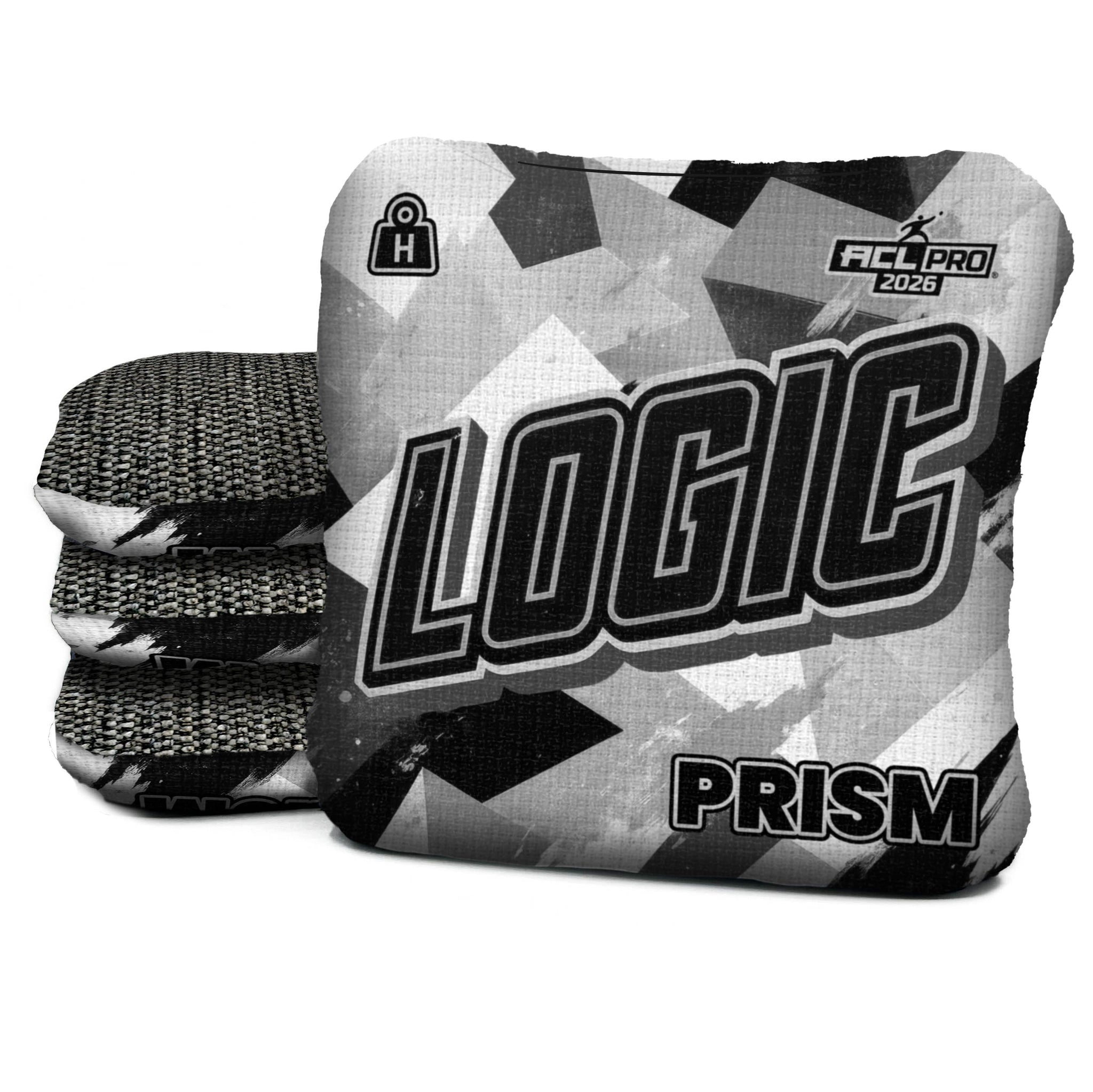 Logic Cornhole Angle Splat - Black White - ACL PRO 2026 BAGS - MULTIPLE BAG SERIES - Set of 4 bags