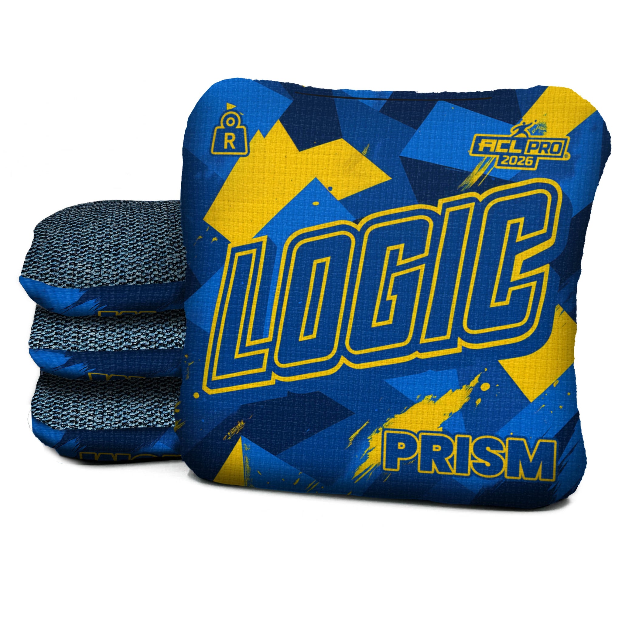 Logic Cornhole Angle Splat - Blue Yellow - ACL PRO 2026 BAGS - MULTIPLE BAG SERIES - Set of 4 bags