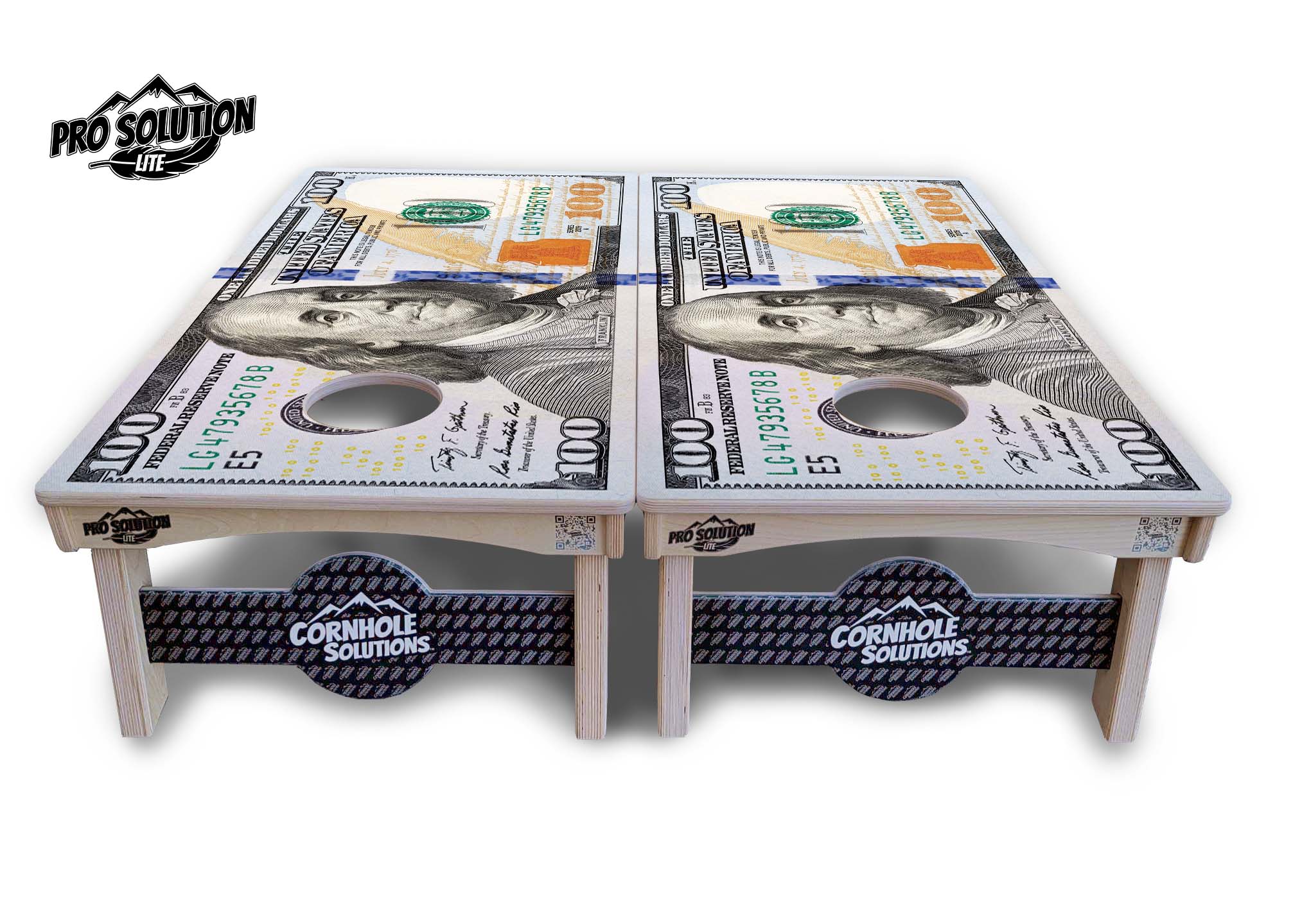 $100 Bill Cornhole Boards - Pro Solution Lite Series
