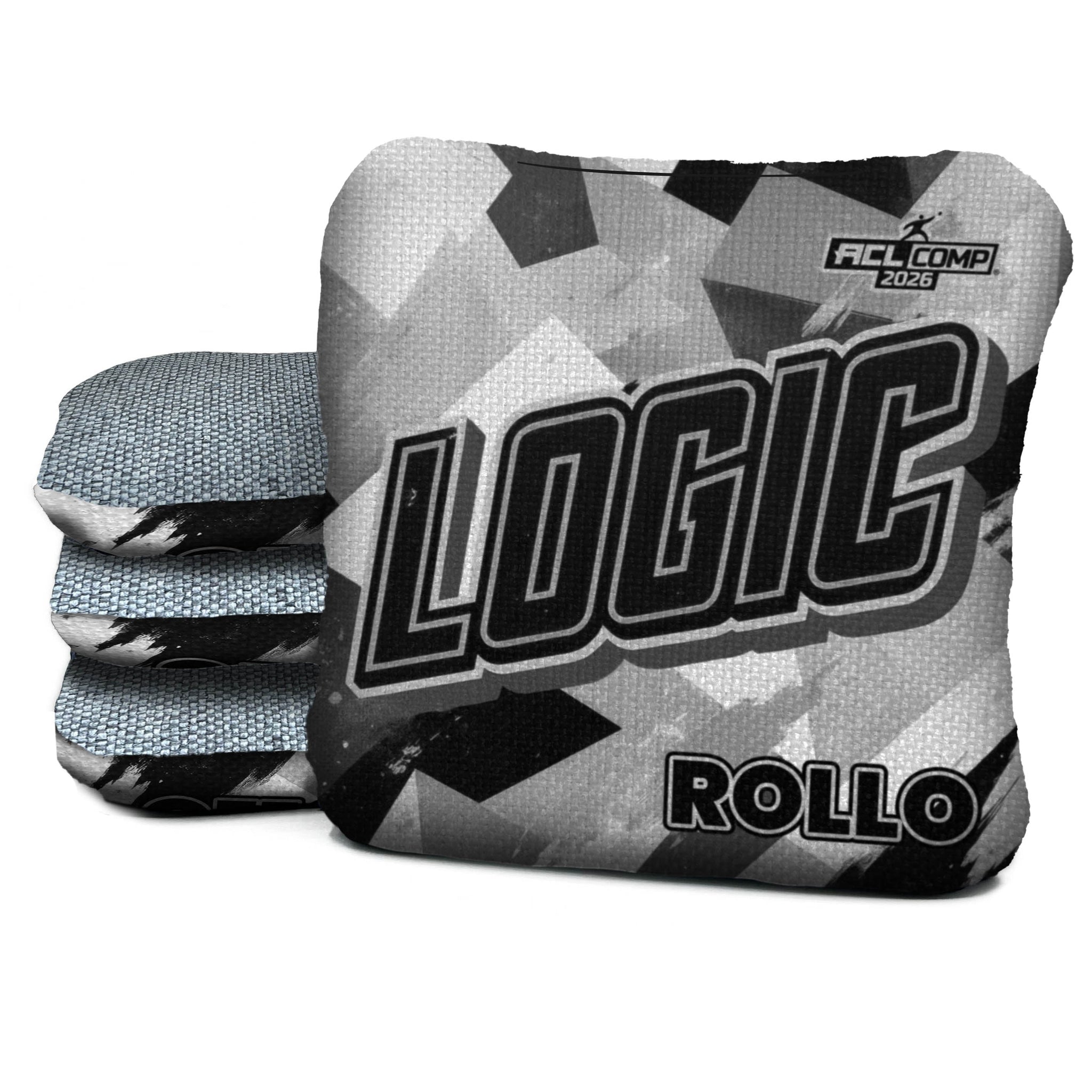 Logic Cornhole Angle Splat - Black White - ACL PRO 2026 BAGS - MULTIPLE BAG SERIES - Set of 4 bags