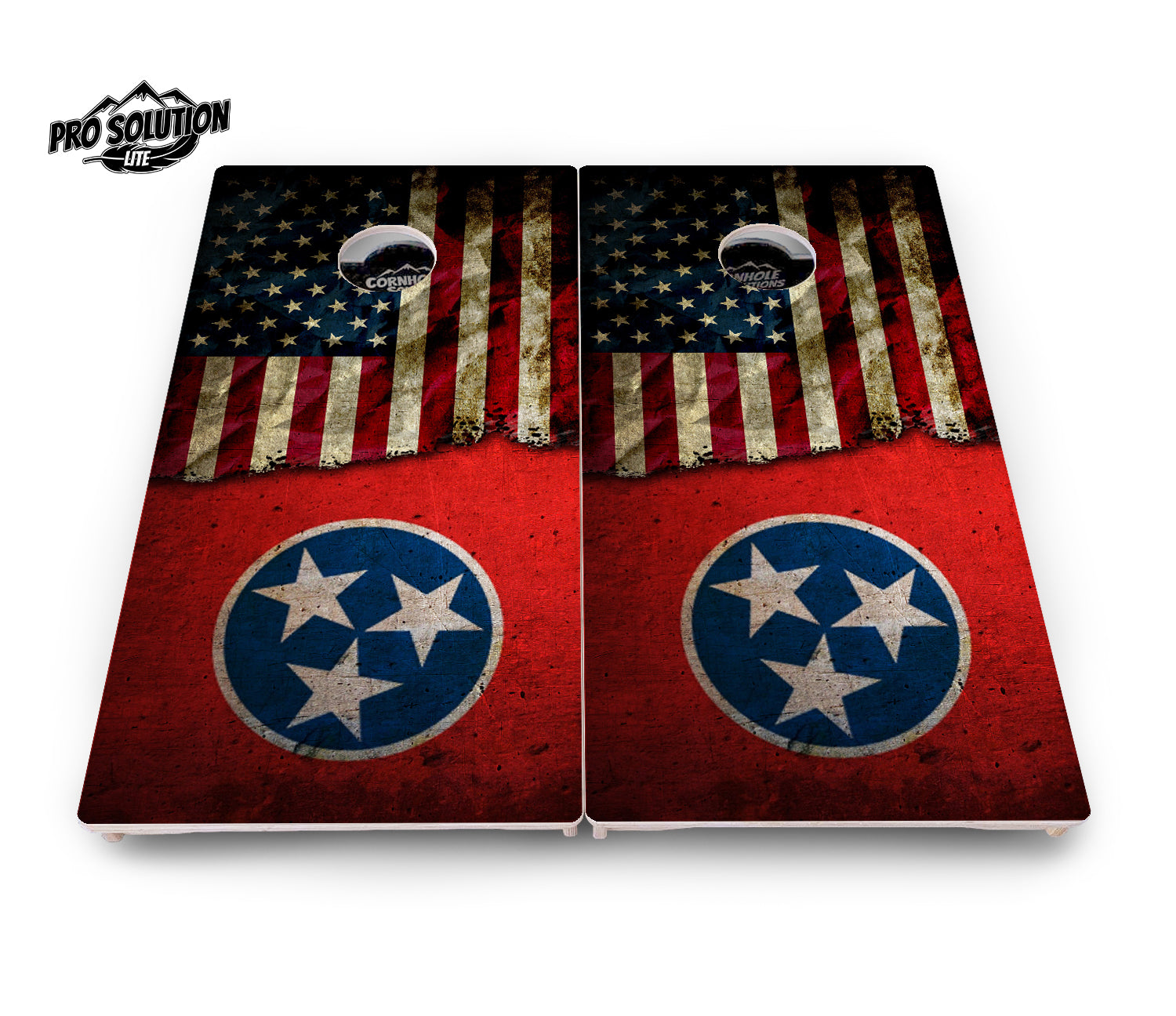 TN/USA Red Flag Design Cornhole Boards - Pro Solution Lite Series