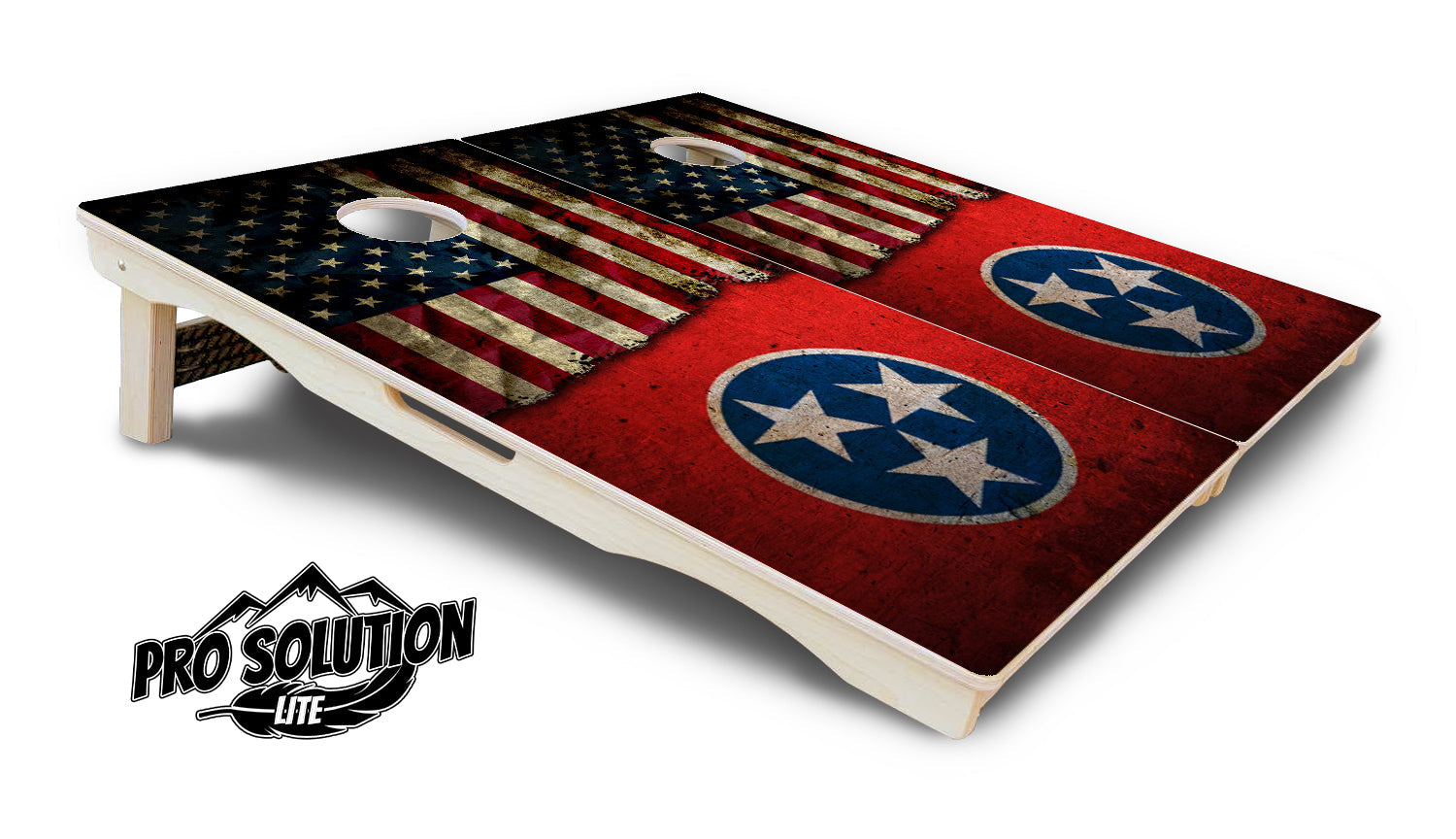 TN/USA Red Flag Design Cornhole Boards - Pro Solution Lite Series
