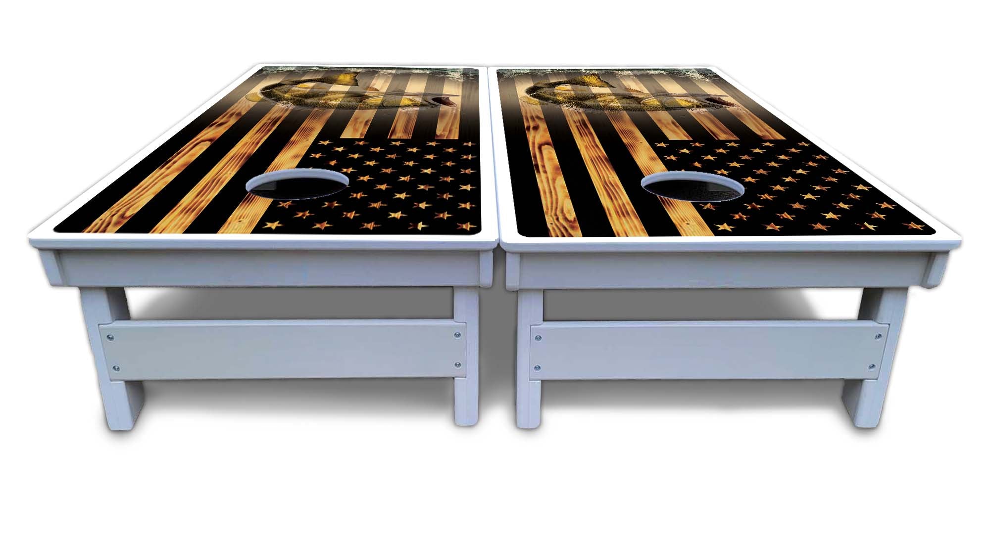 Hidden Deer & Fish Cornhole Boards - All Weather Series