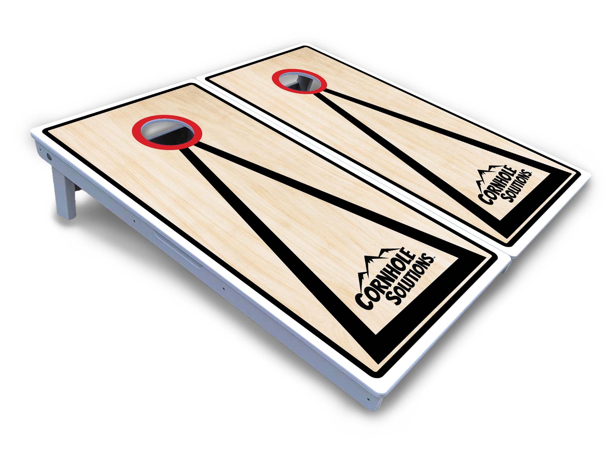Red/Black Hole Ring Cornhole Boards - All Weather Series