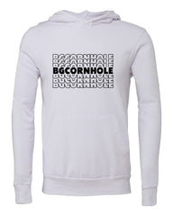 BG Cornhole White BG Cornhole Repeated Unisex Fleece Hoodie