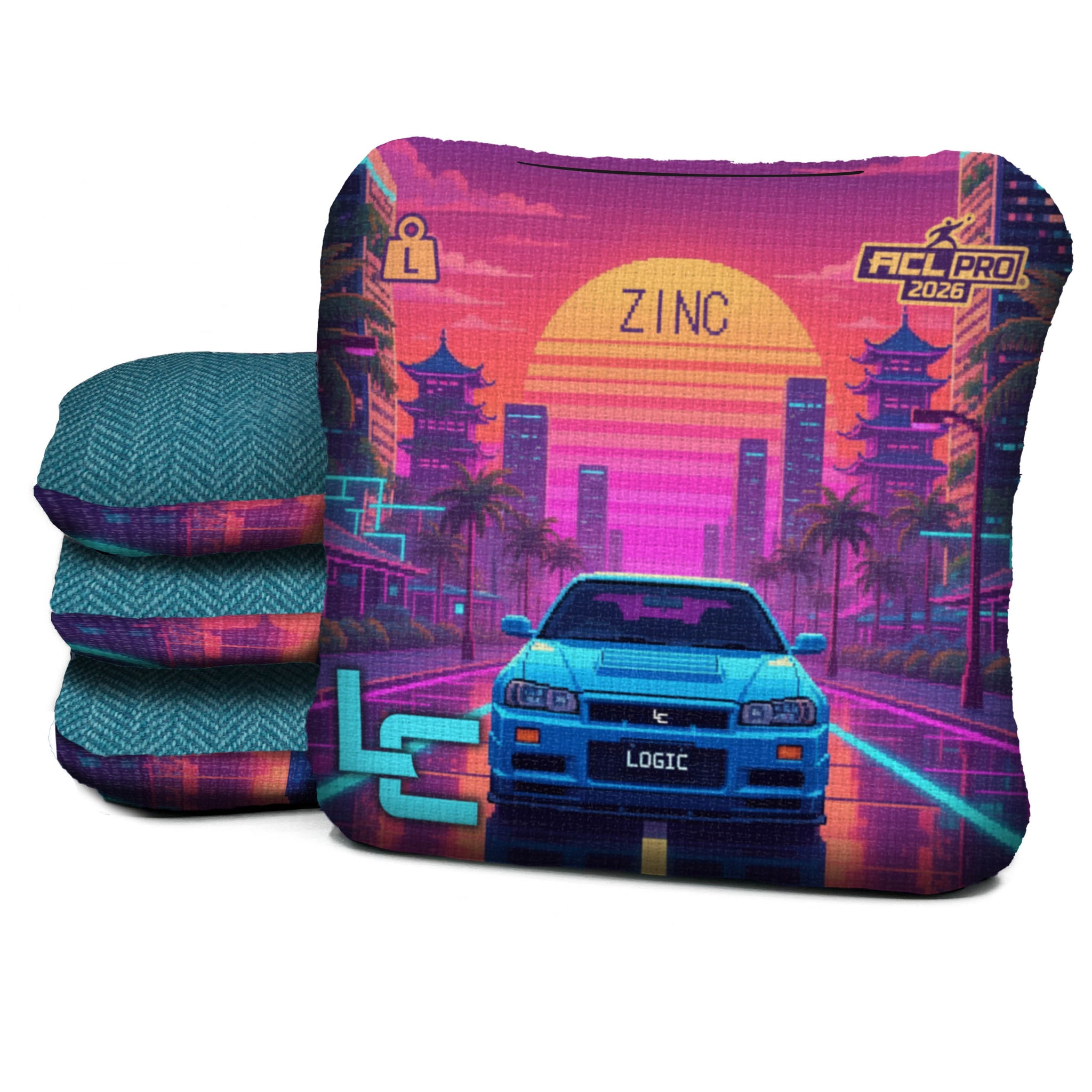 Logic Cornhole - PIXEL DRIVE - ACL PRO 2026 BAGS - MULTIPLE BAG SERIES - Set of 4 bags