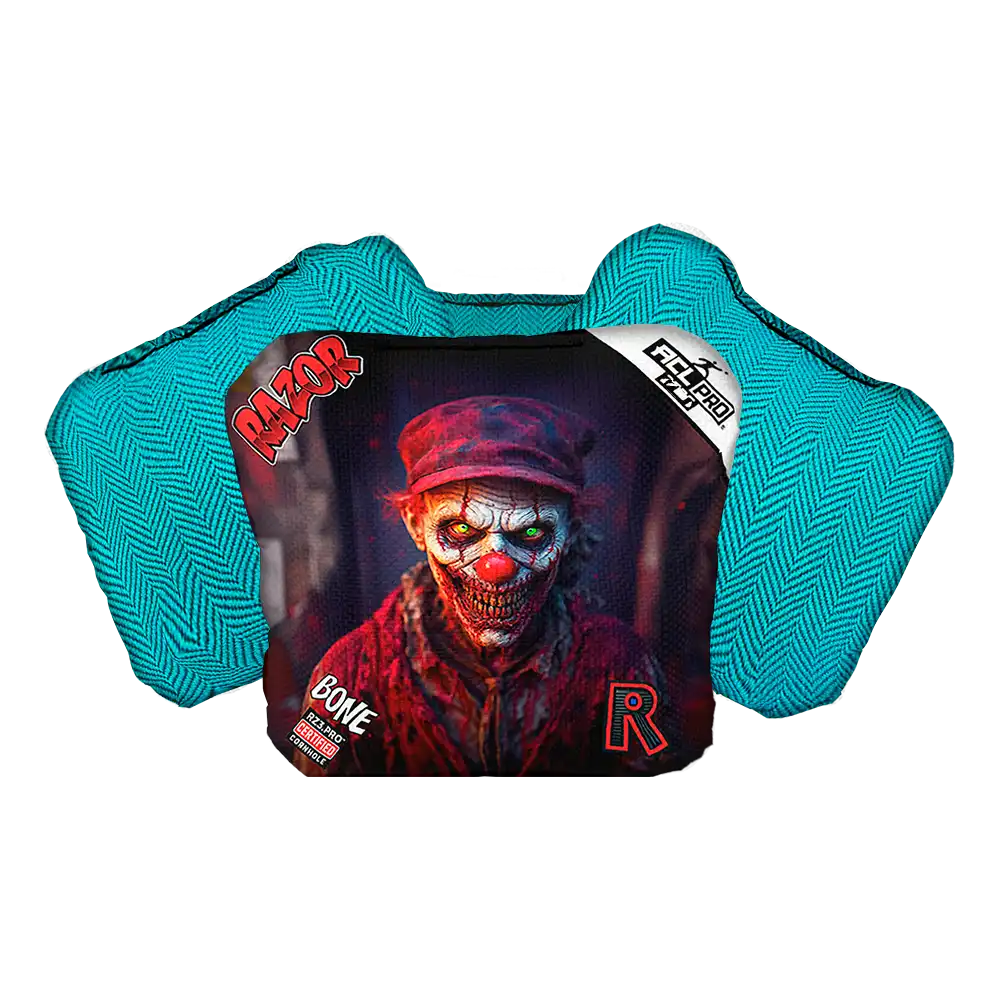 Razor Cornhole Bags | Bone | Zombie Clown