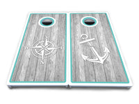 Anchor & Compass Cornhole Boards - All Weather Series