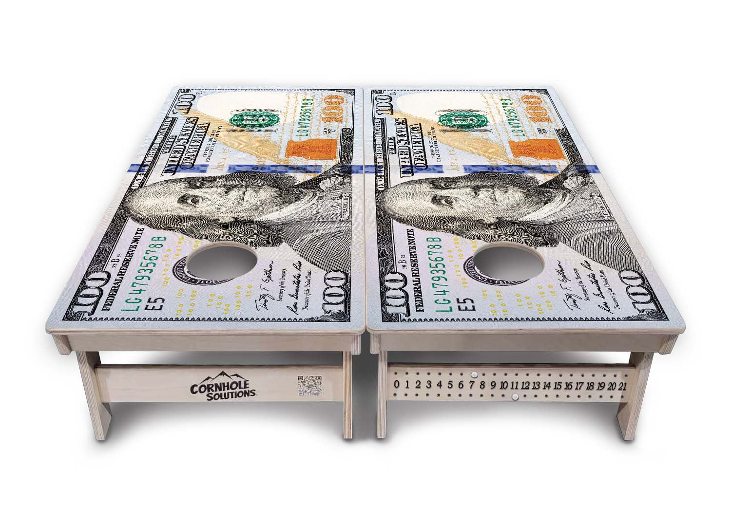 $100 Bill Cornhole Boards - Professional Tournament Series