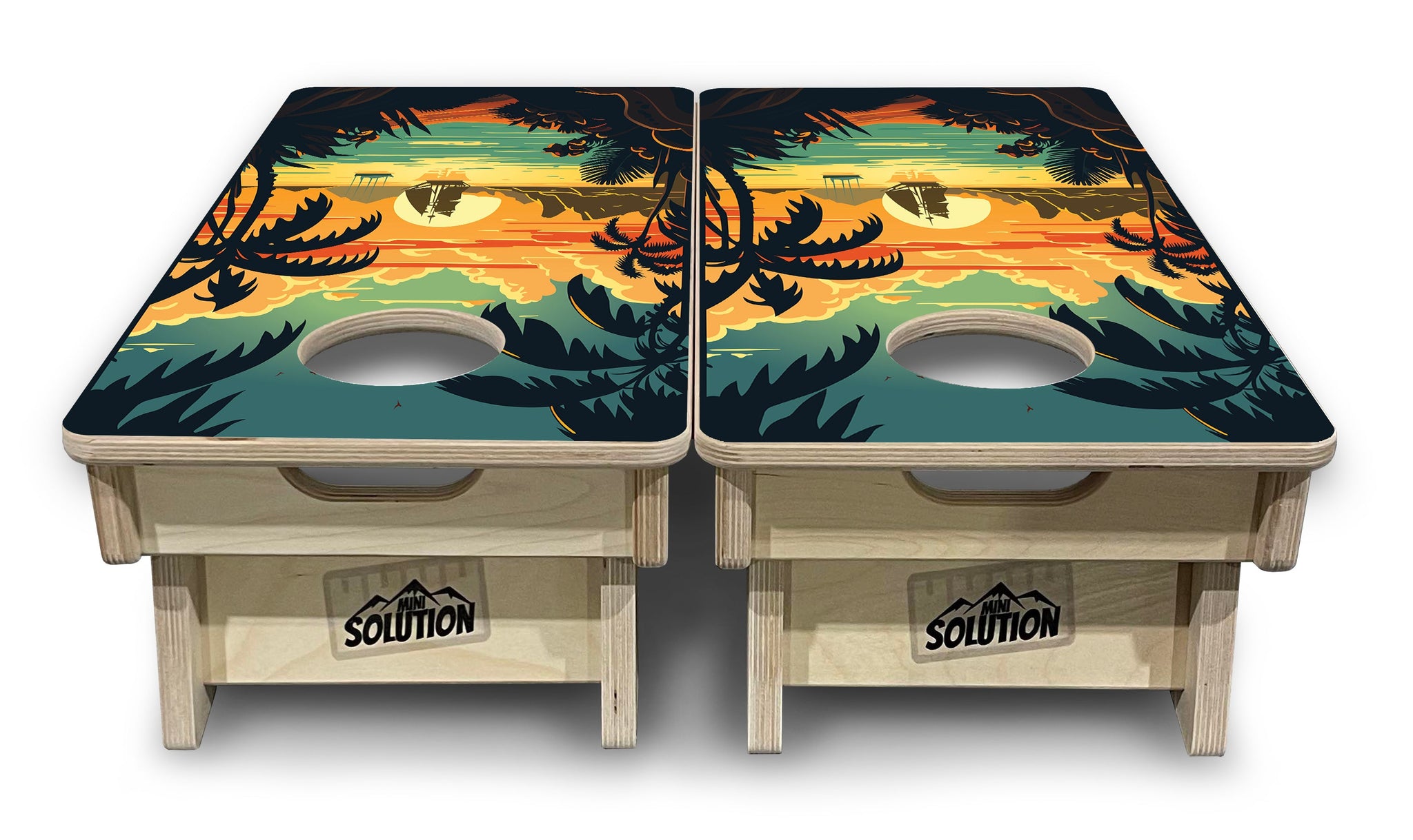 Mini Cornhole Boards - Beach Sunset Designs