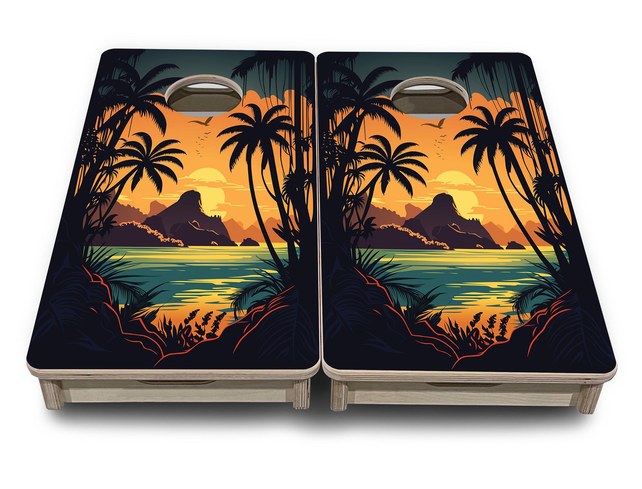Mini Cornhole Boards - Beach Sunset Designs