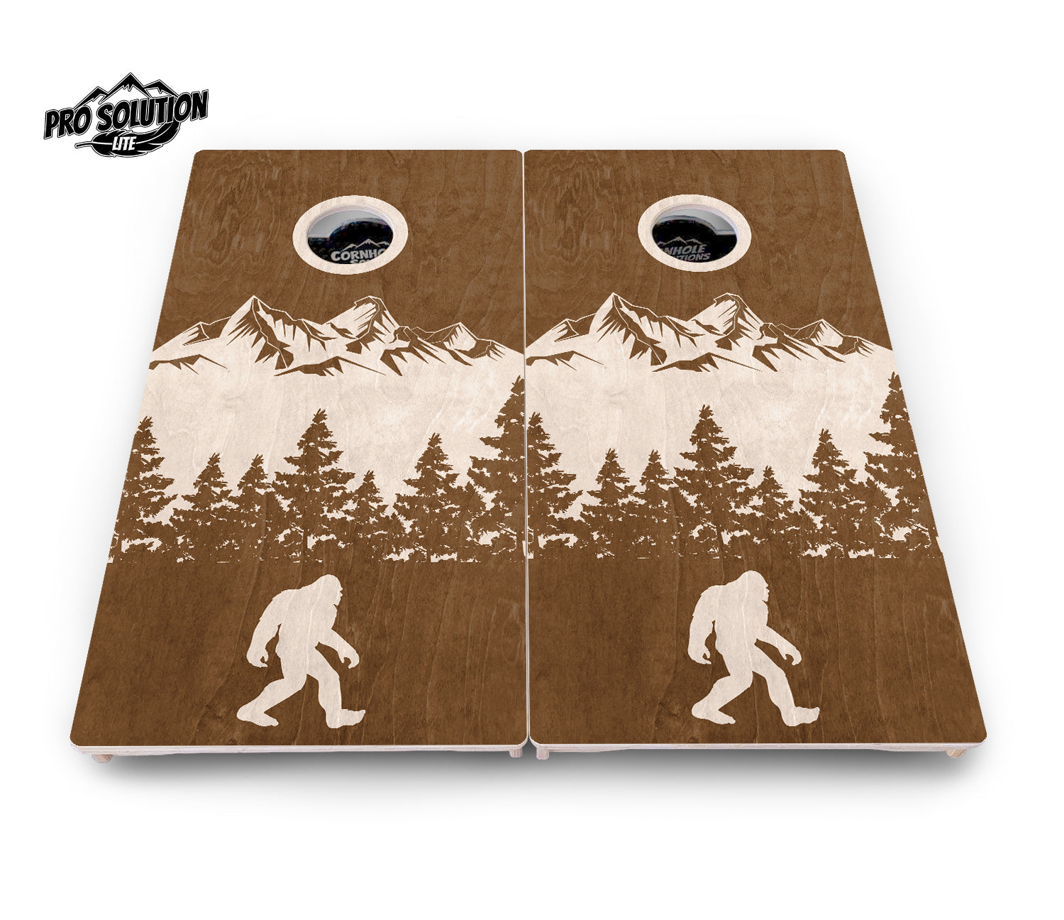 Bigfoot Mountain Scene Cornhole Boards - Pro Solution Lite Series