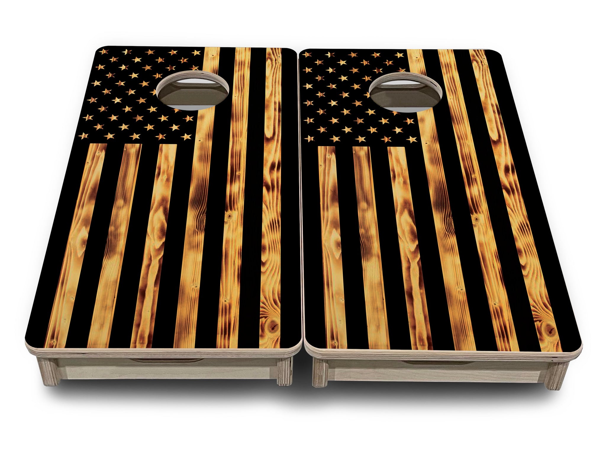 Mini Cornhole Boards - 4" holes - Burnt Flag