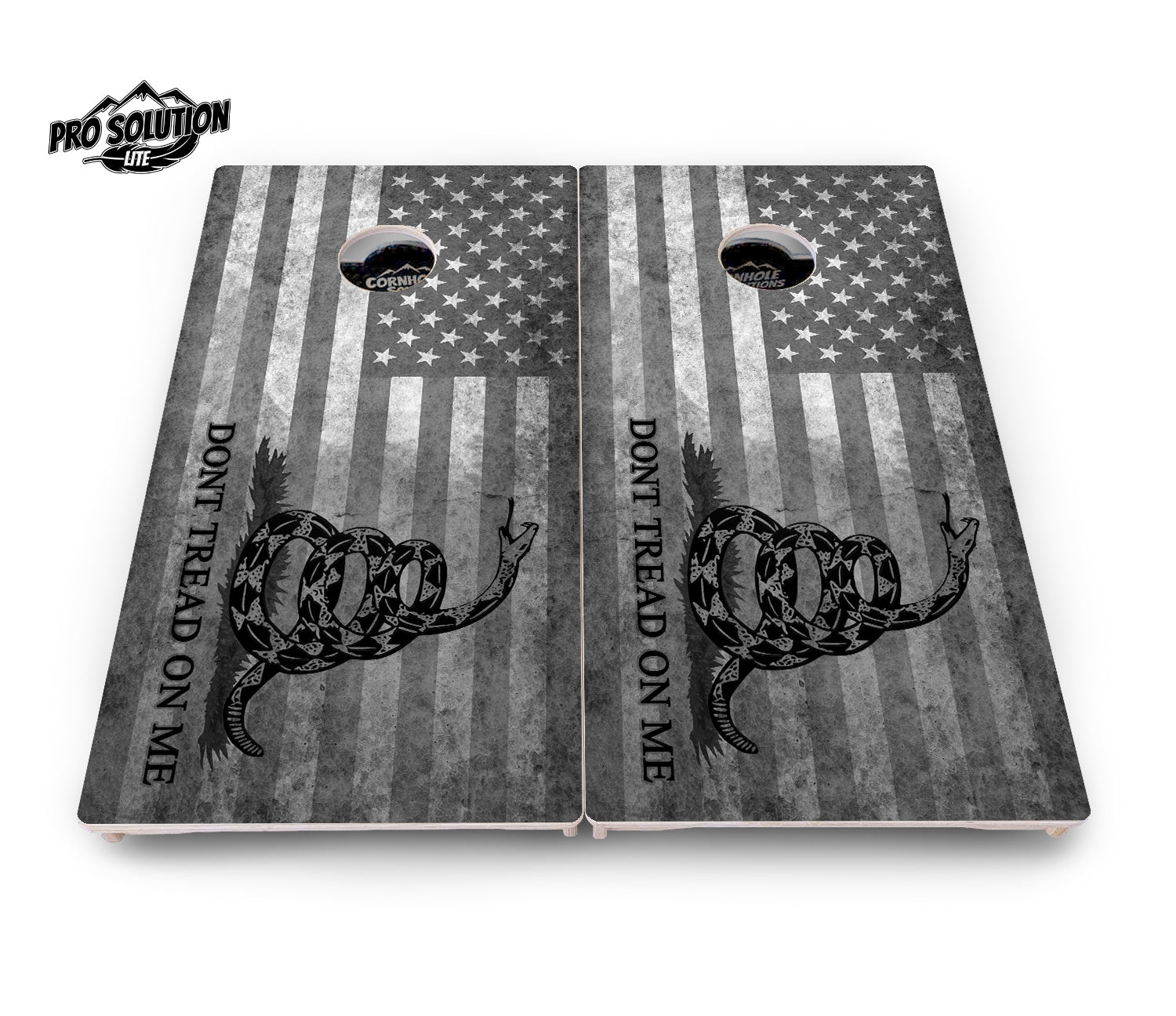 DTOM B&W Flag Cornhole Boards - Pro Solution Lite Series