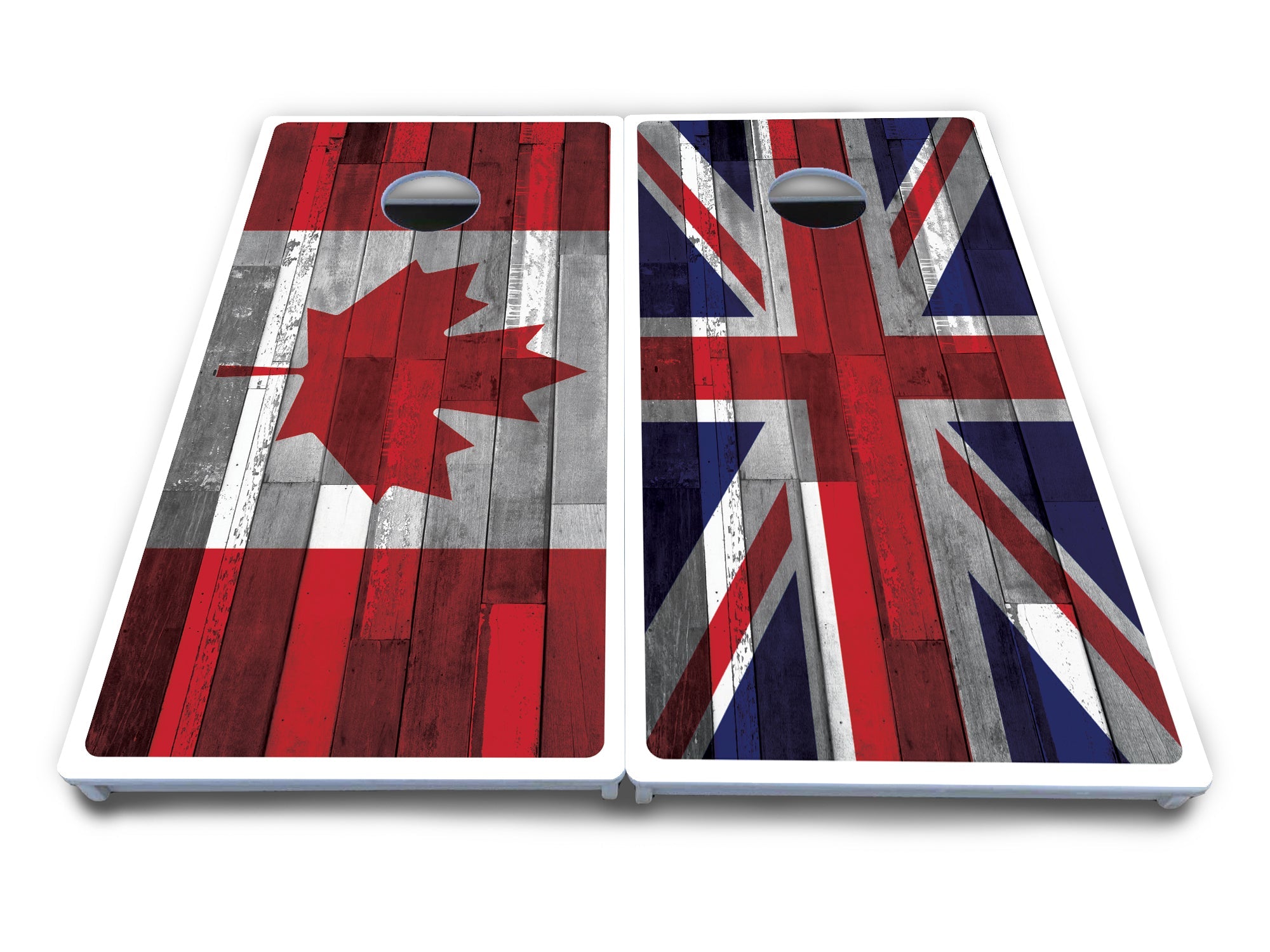USA / Canada / Union Jack Plank Flag Cornhole Boards - All Weather Series