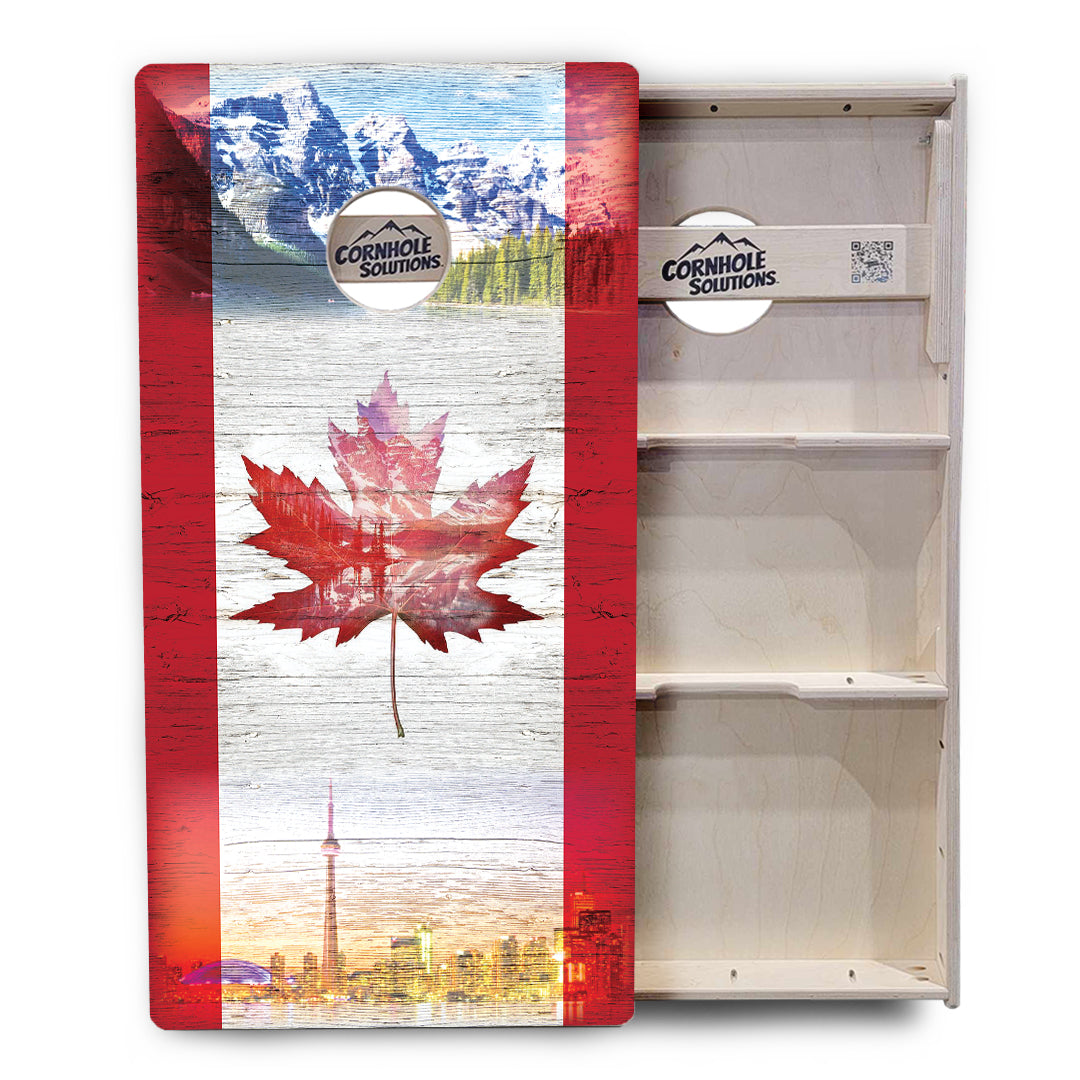 Canada Mountain Scene Cornhole Boards - Professional Tournament Series