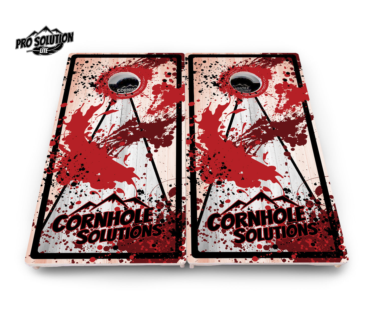Paint Splatter CS Logo Cornhole Boards - Pro Solution Lite Series