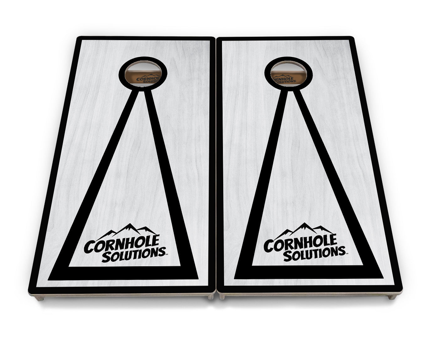 Red/Black Hole Ring Grey Wash Cornhole Boards - Professional Tournament Series