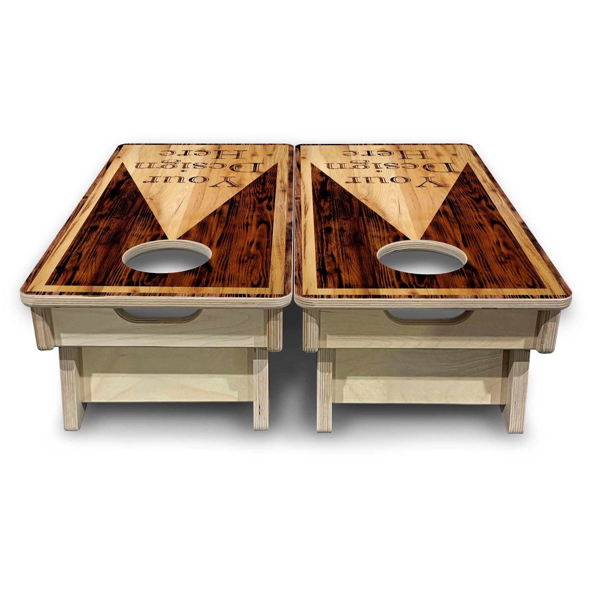 Mini Cornhole Boards - Custom Wooden Triangle