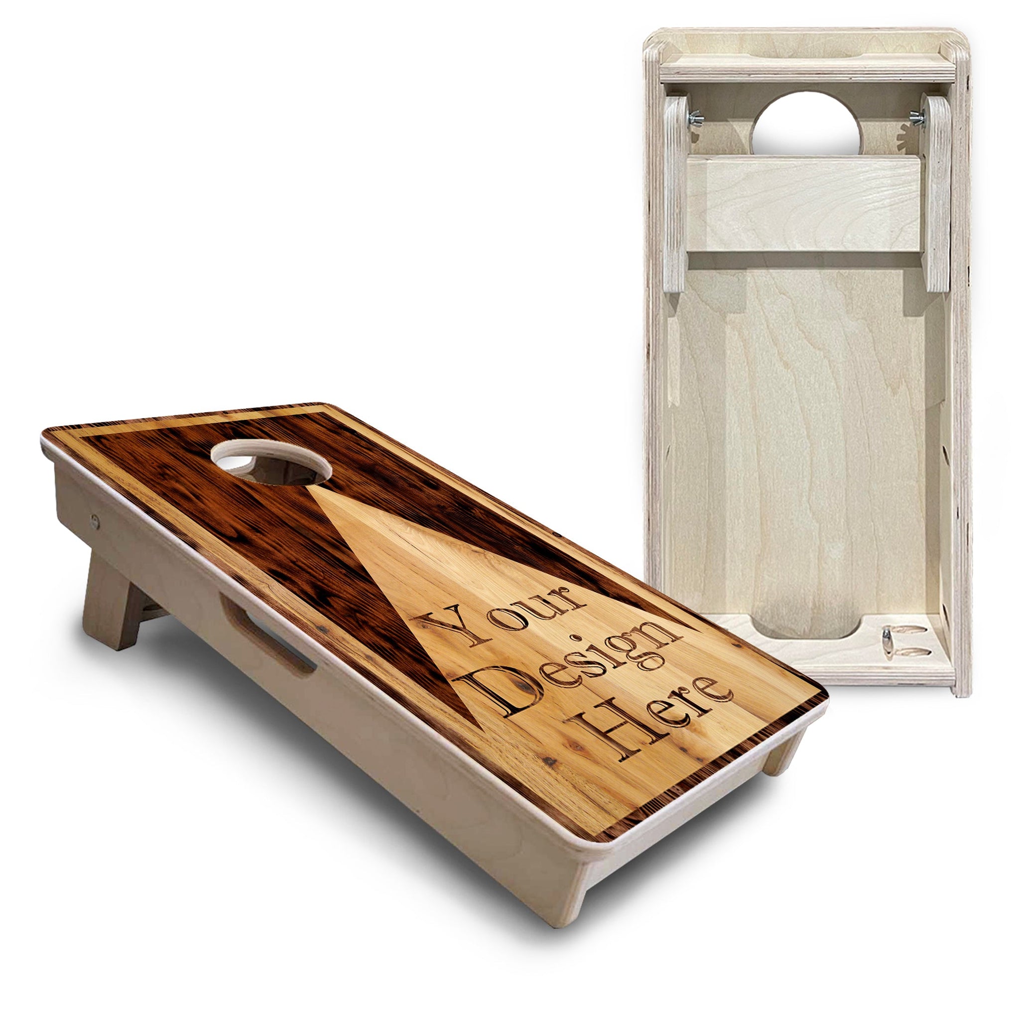 Mini Cornhole Boards - Custom Wooden Triangle