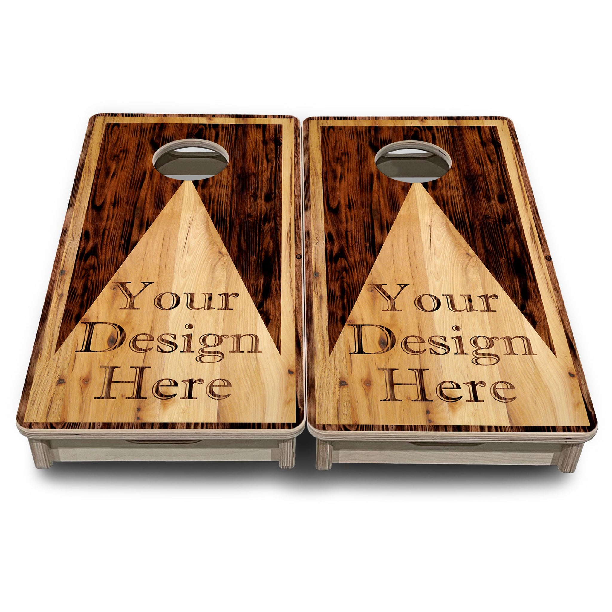 Mini Cornhole Boards - Custom Wooden Triangle