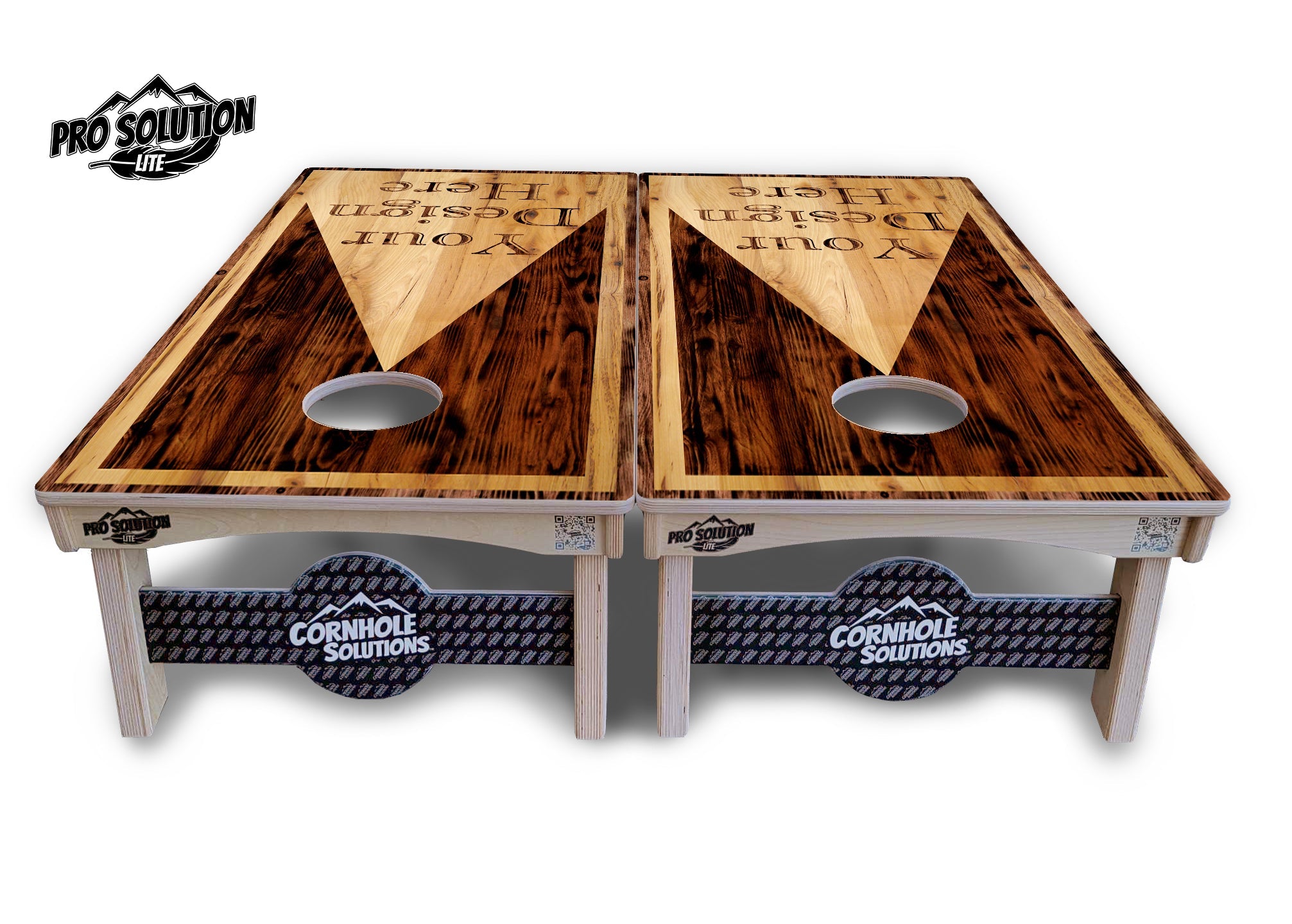 Custom Wooden Triangle Cornhole Boards - Pro Solution Lite Series