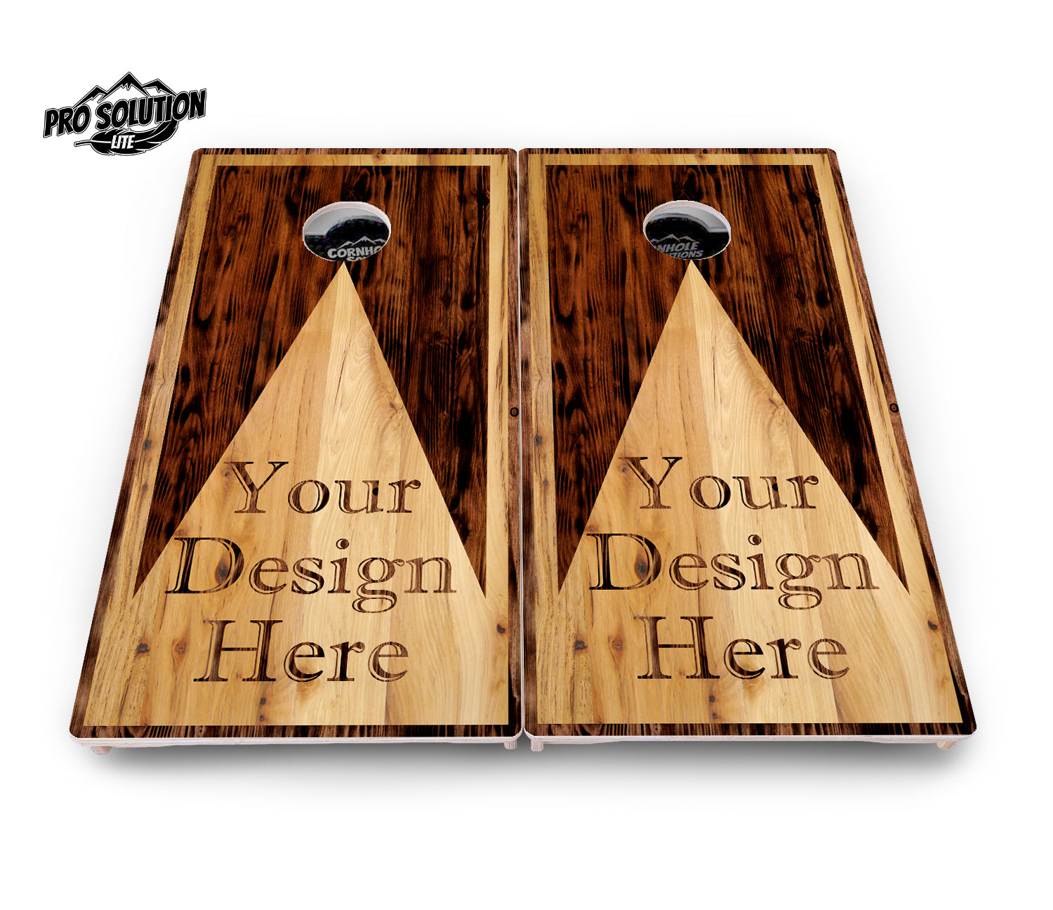Custom Wooden Triangle Cornhole Boards - Pro Solution Lite Series