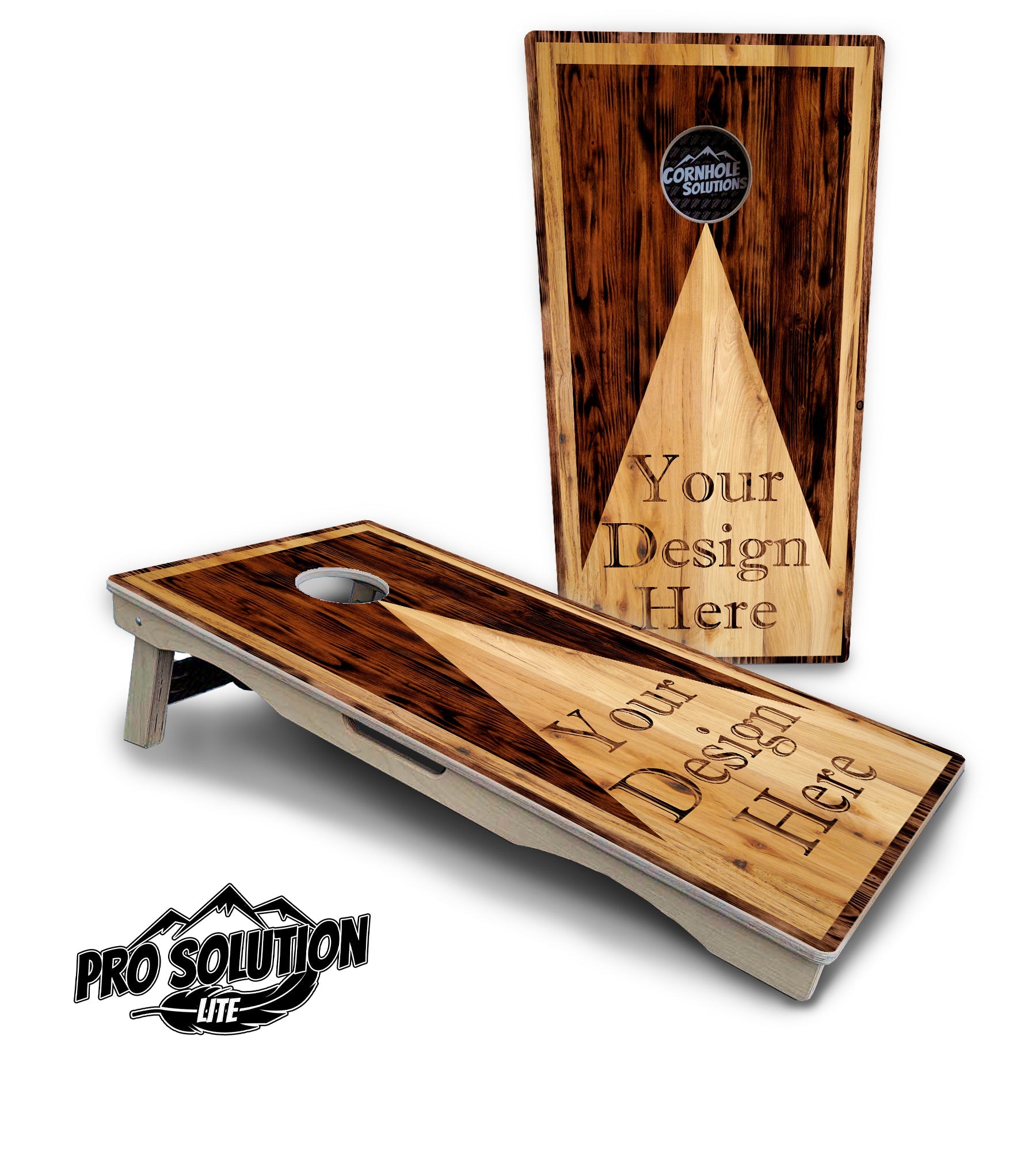 Custom Wooden Triangle Cornhole Boards - Pro Solution Lite Series