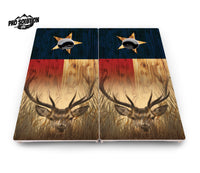Texas Flag Deer & Fish Cornhole Boards - Pro Solution Lite Series
