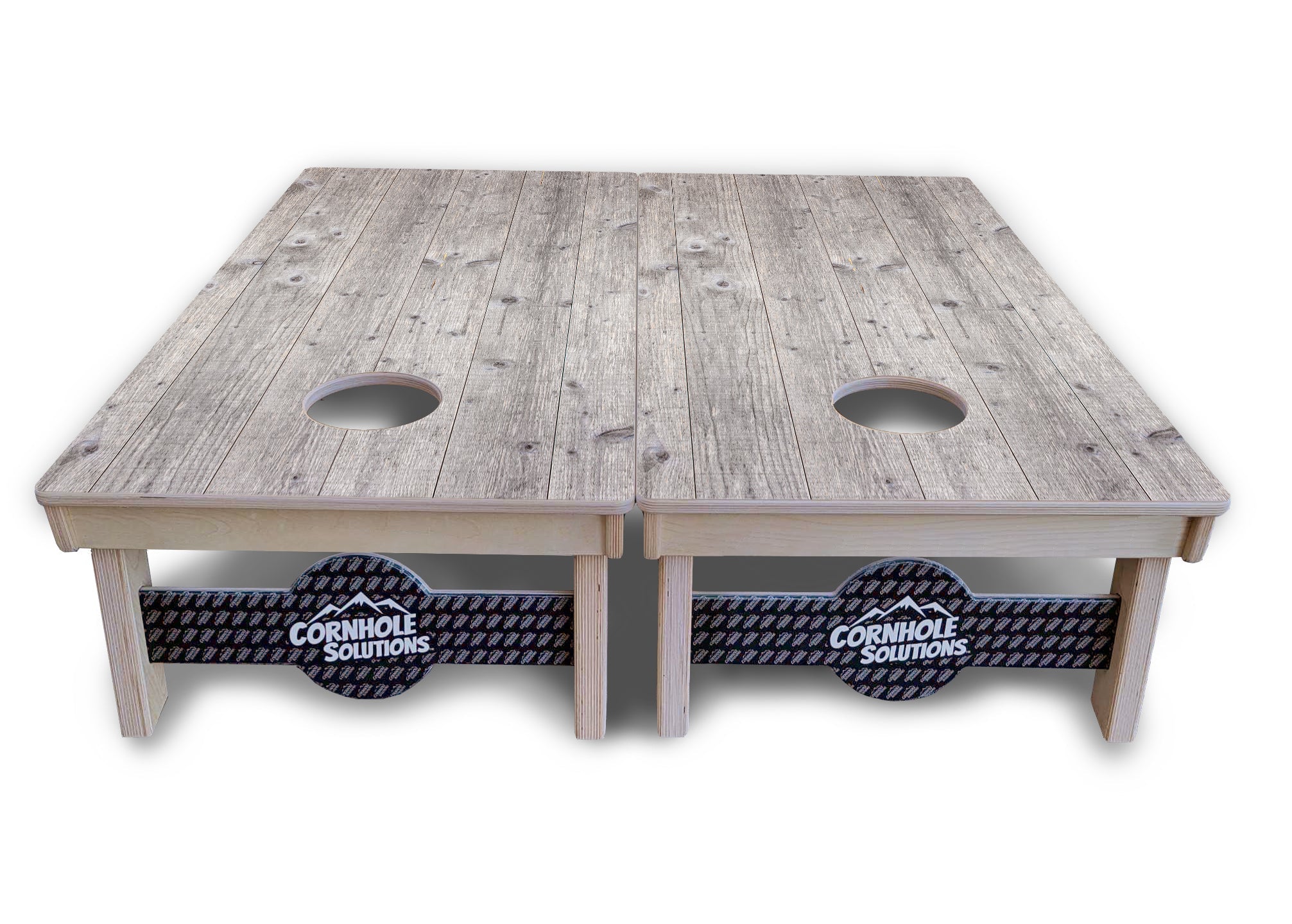 Driftwood Grey-Stained Cornhole Boards - Professional Tournament Series