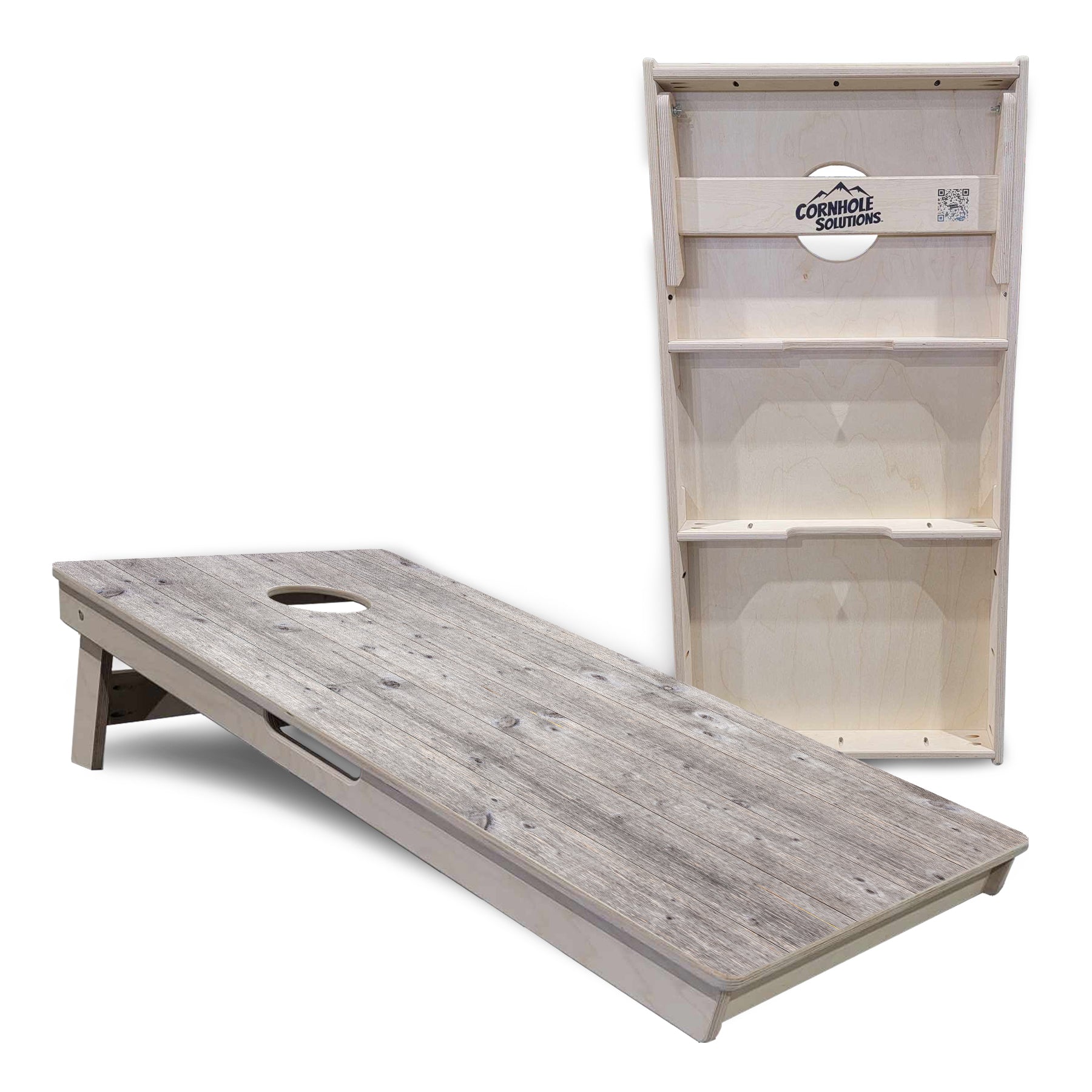 Driftwood Grey-Stained Cornhole Boards - Professional Tournament Series
