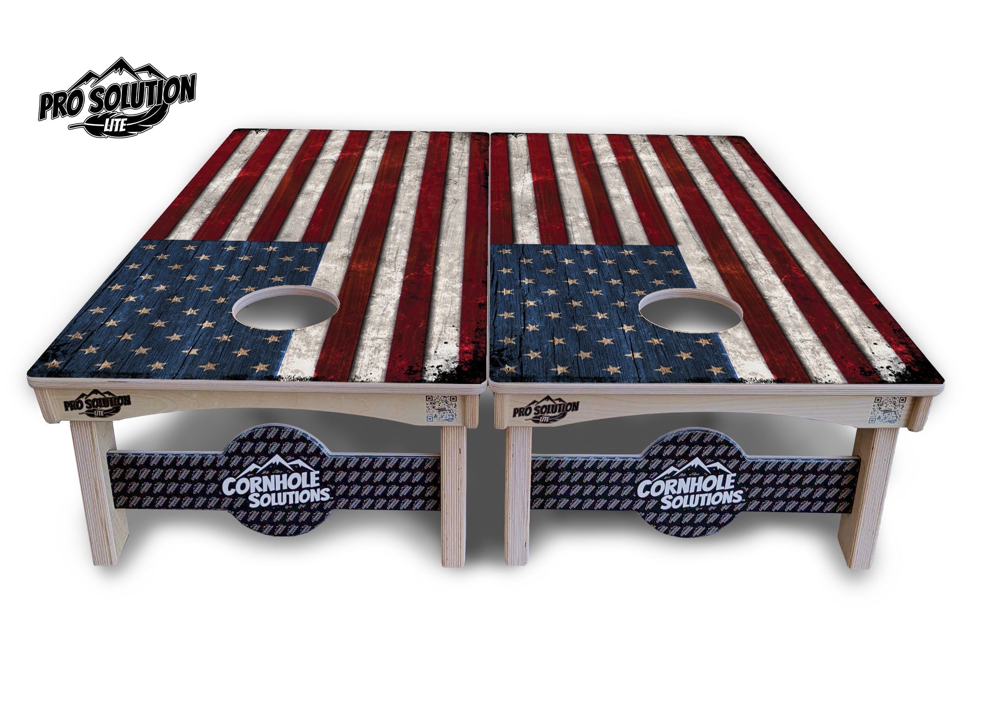 Rustic USA Flag Cornhole Boards - Pro Solution Elite Series