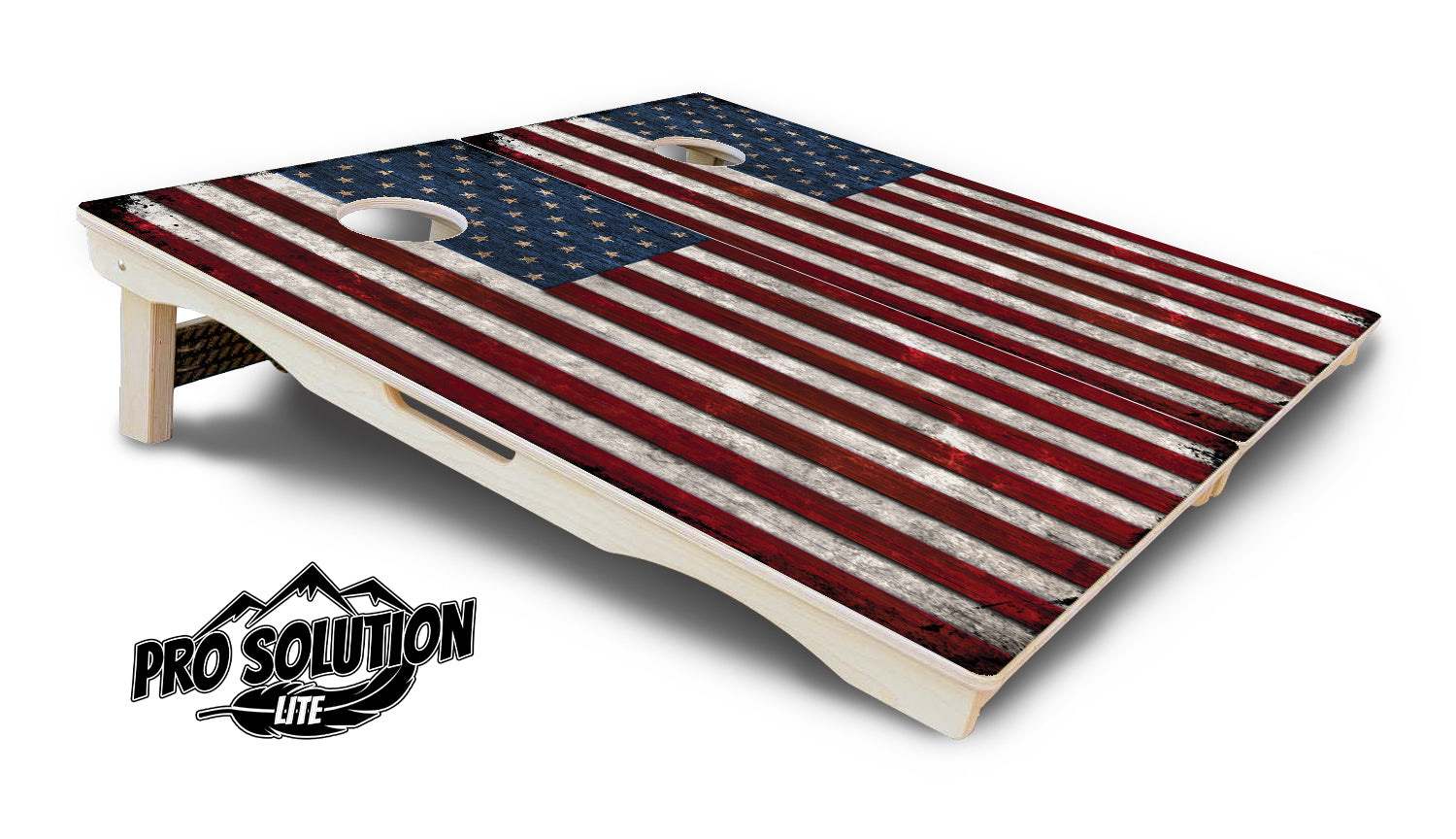 Rustic USA Flag Cornhole Boards - Pro Solution Elite Series