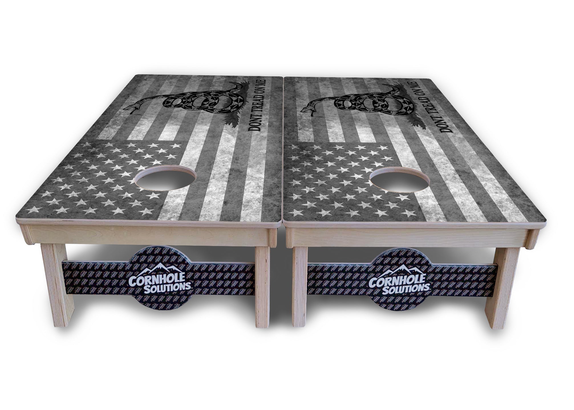 DTOM B&W Flag Cornhole Boards - Professional Tournament Series