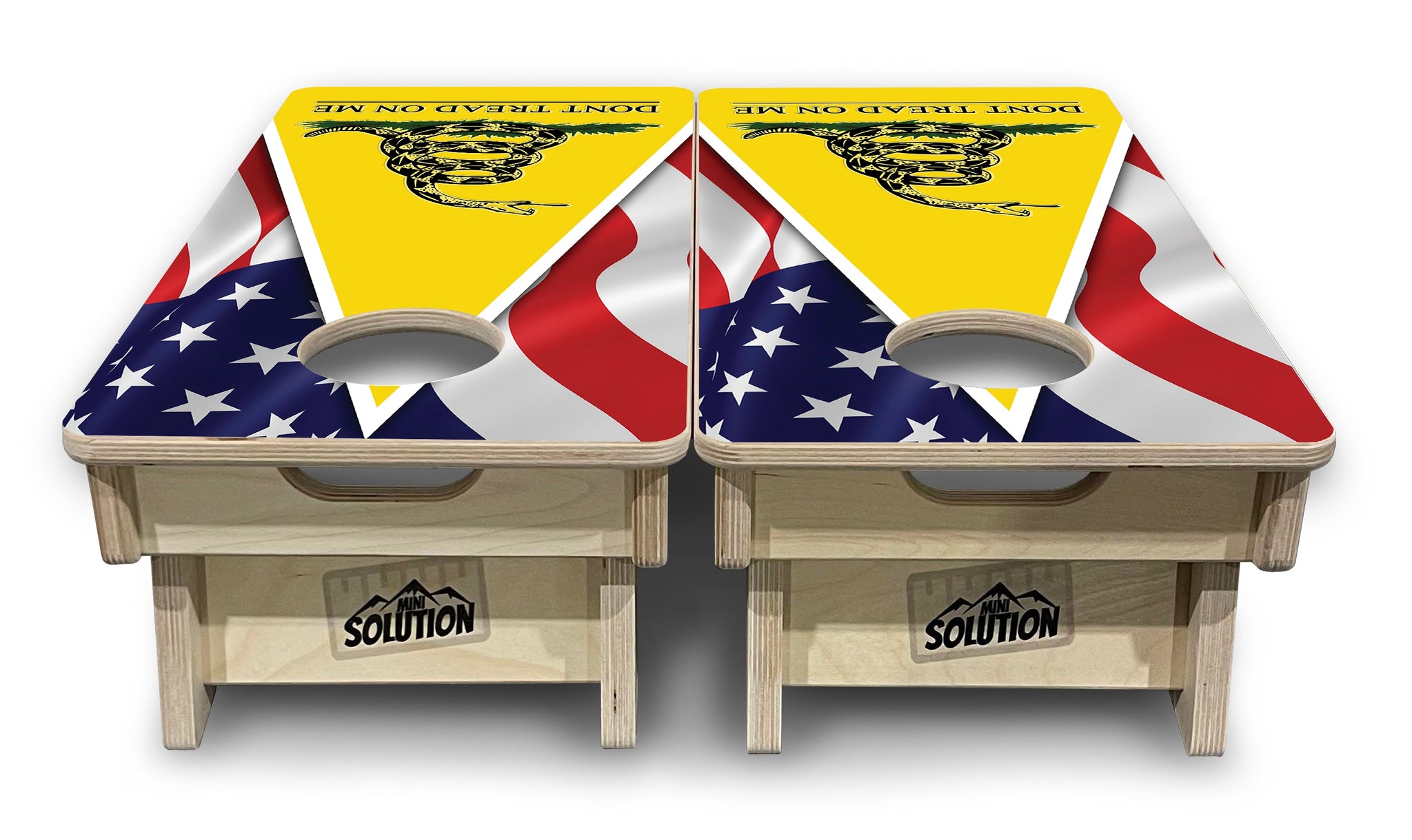 Mini Cornhole Boards - DTOM Yellow Triangle