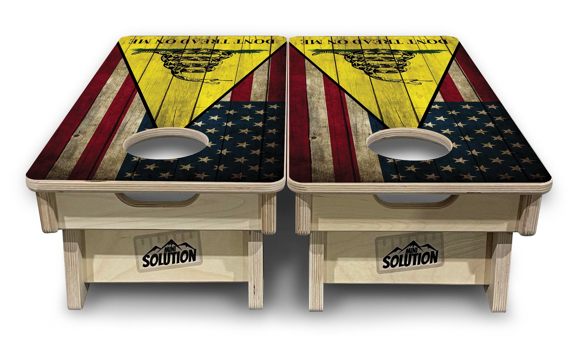 Mini Cornhole Boards - DTOM Rustic Triangle