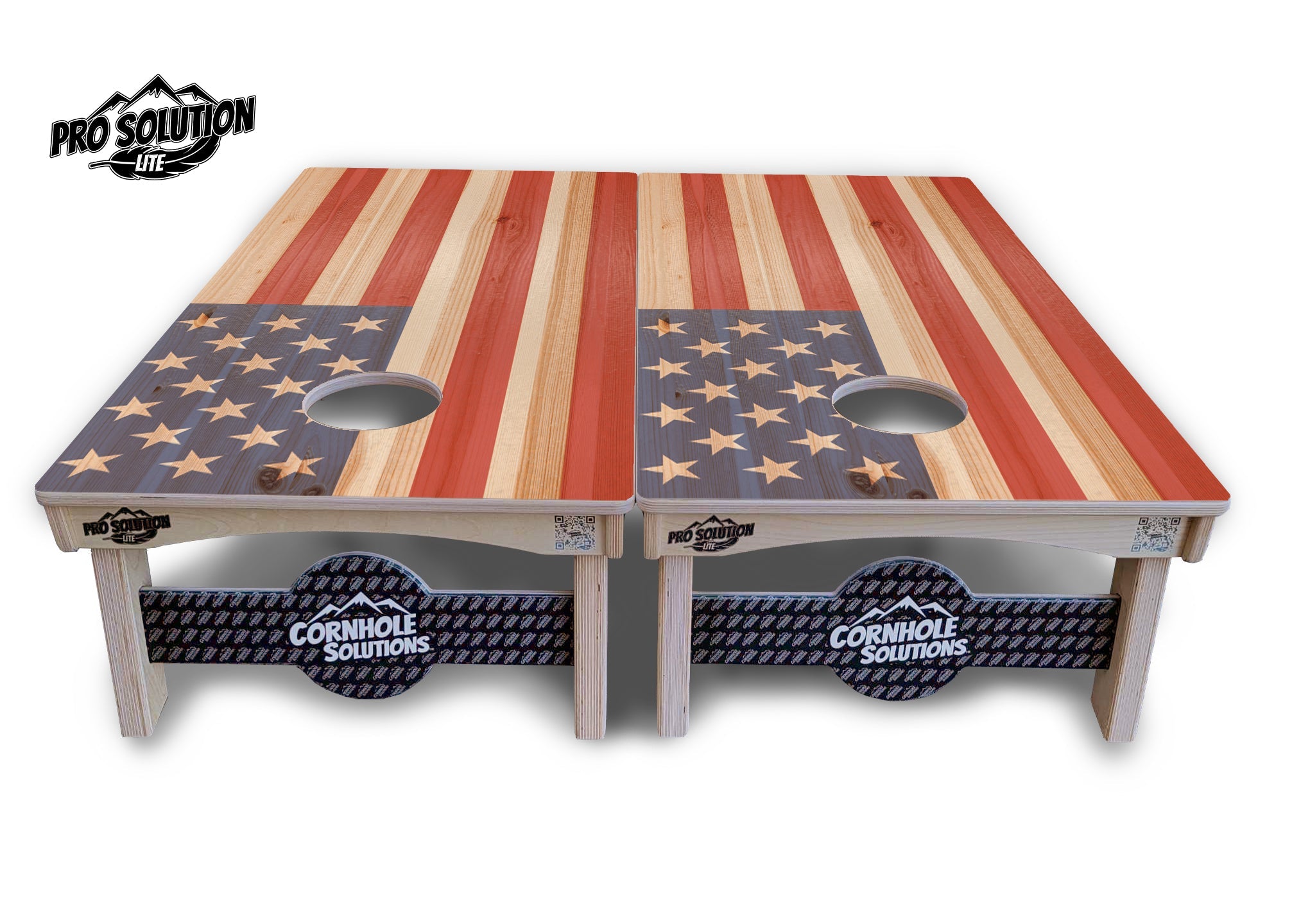 Faded USA/TX Flag Cornhole Boards - Pro Solution Lite Series