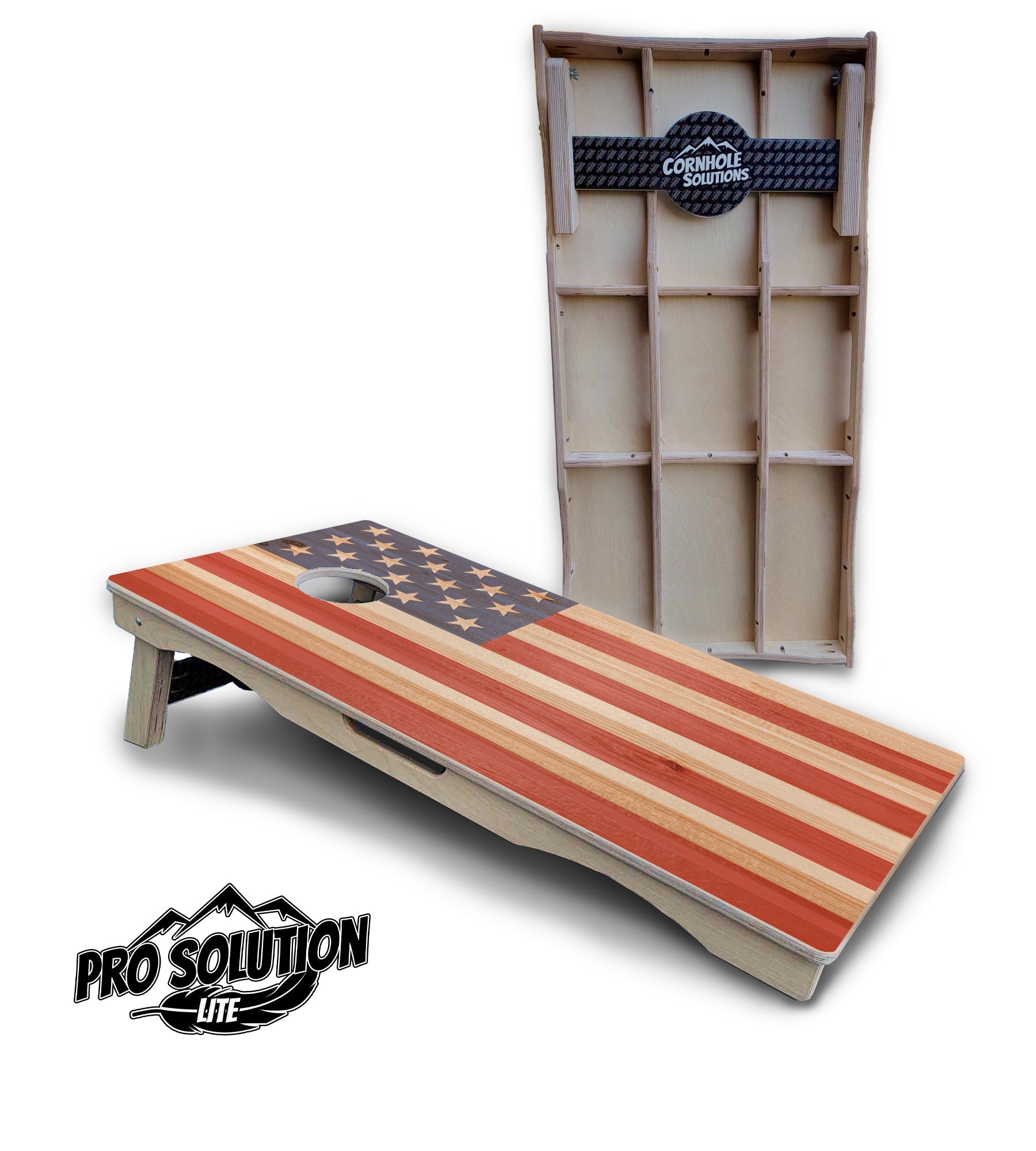 Faded USA/TX Flag Cornhole Boards - Pro Solution Lite Series