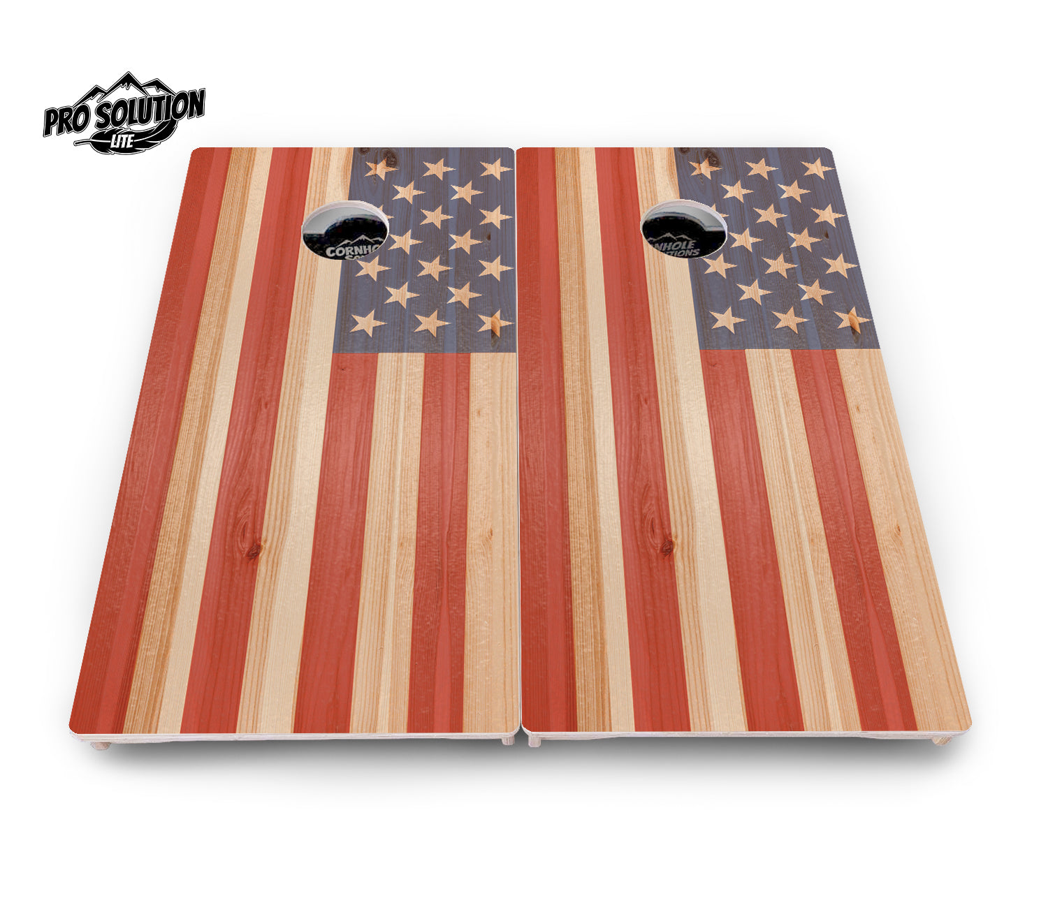 Faded USA/TX Flag Cornhole Boards - Pro Solution Lite Series