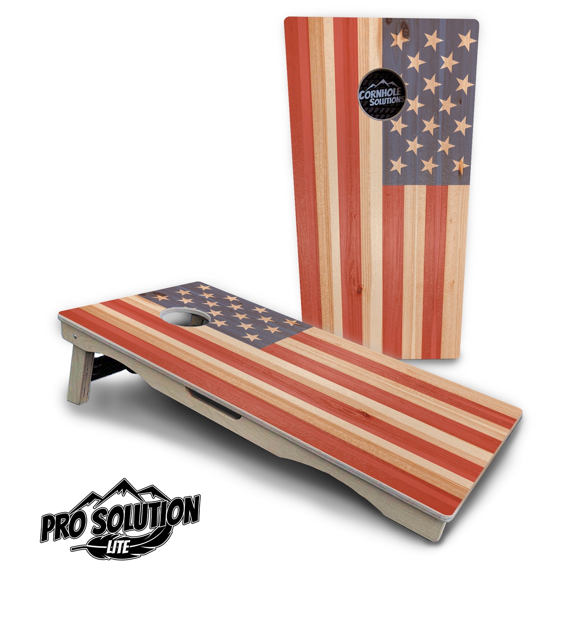 Faded USA/TX Flag Cornhole Boards - Pro Solution Lite Series