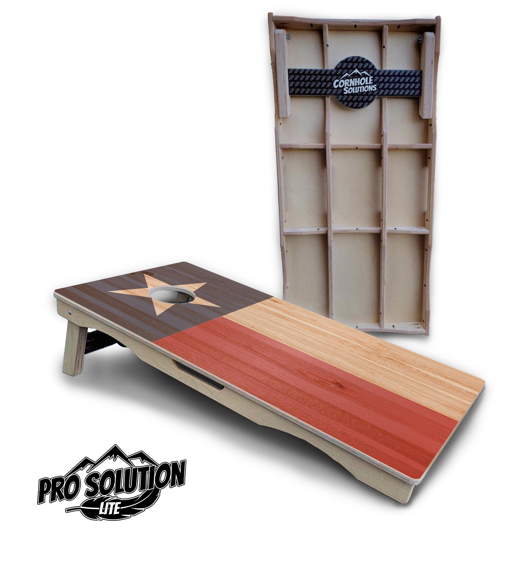 Faded USA/TX Flag Cornhole Boards - Pro Solution Lite Series