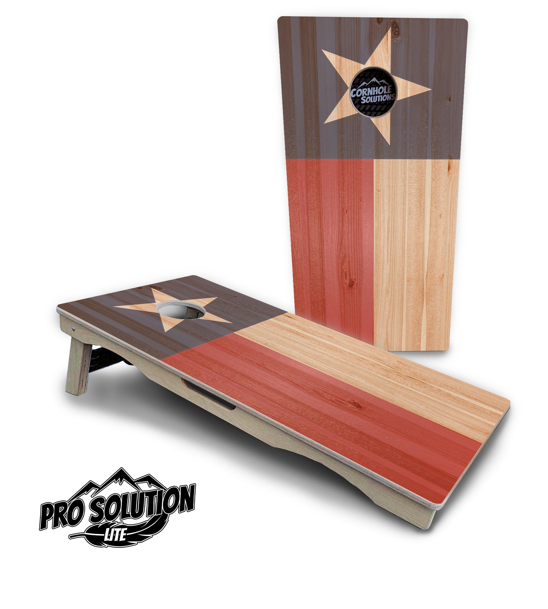 Faded USA/TX Flag Cornhole Boards - Pro Solution Lite Series