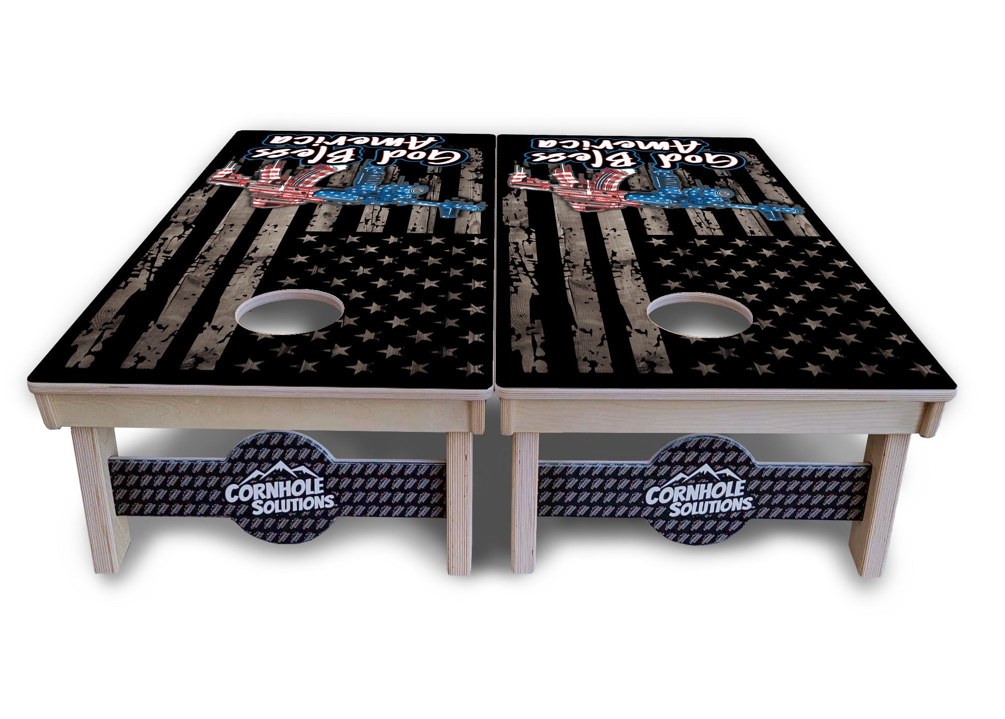 God Bless America Flag Cornhole Boards - Professional Tournament Series