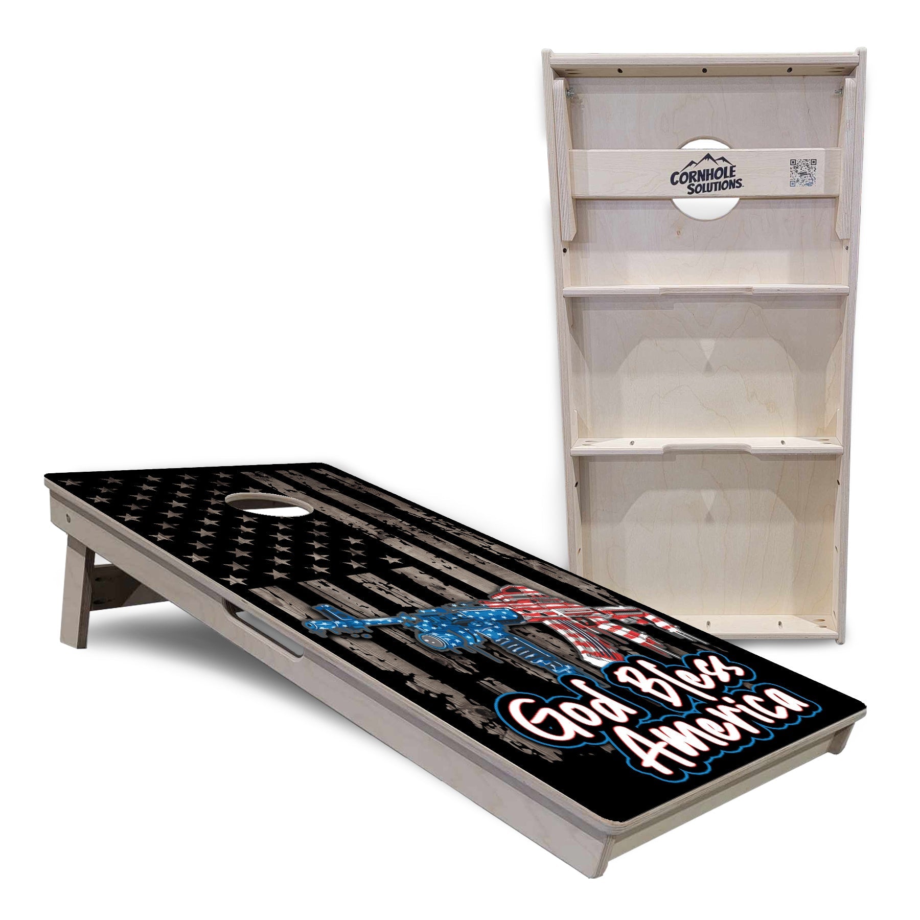 God Bless America Flag Cornhole Boards - Professional Tournament Series