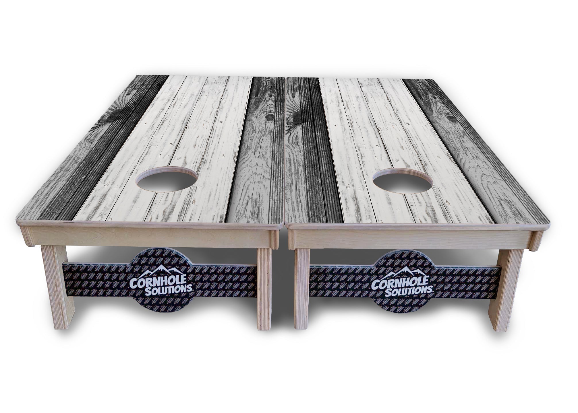 Grey Two Tone Slats Cornhole Boards - Professional Tournament Series